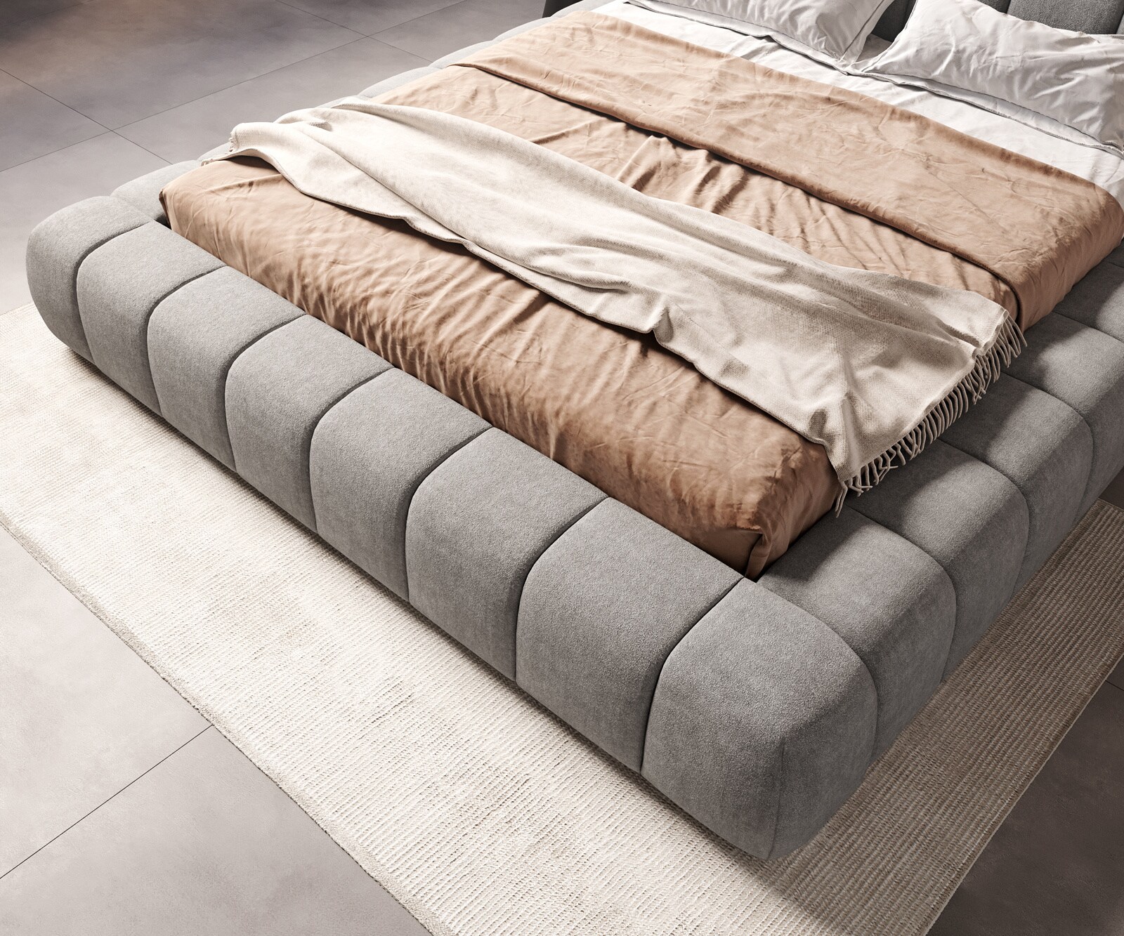 Polsterbettgestell Cutio 180x200 cm Strukturstoff Soft Grau 5