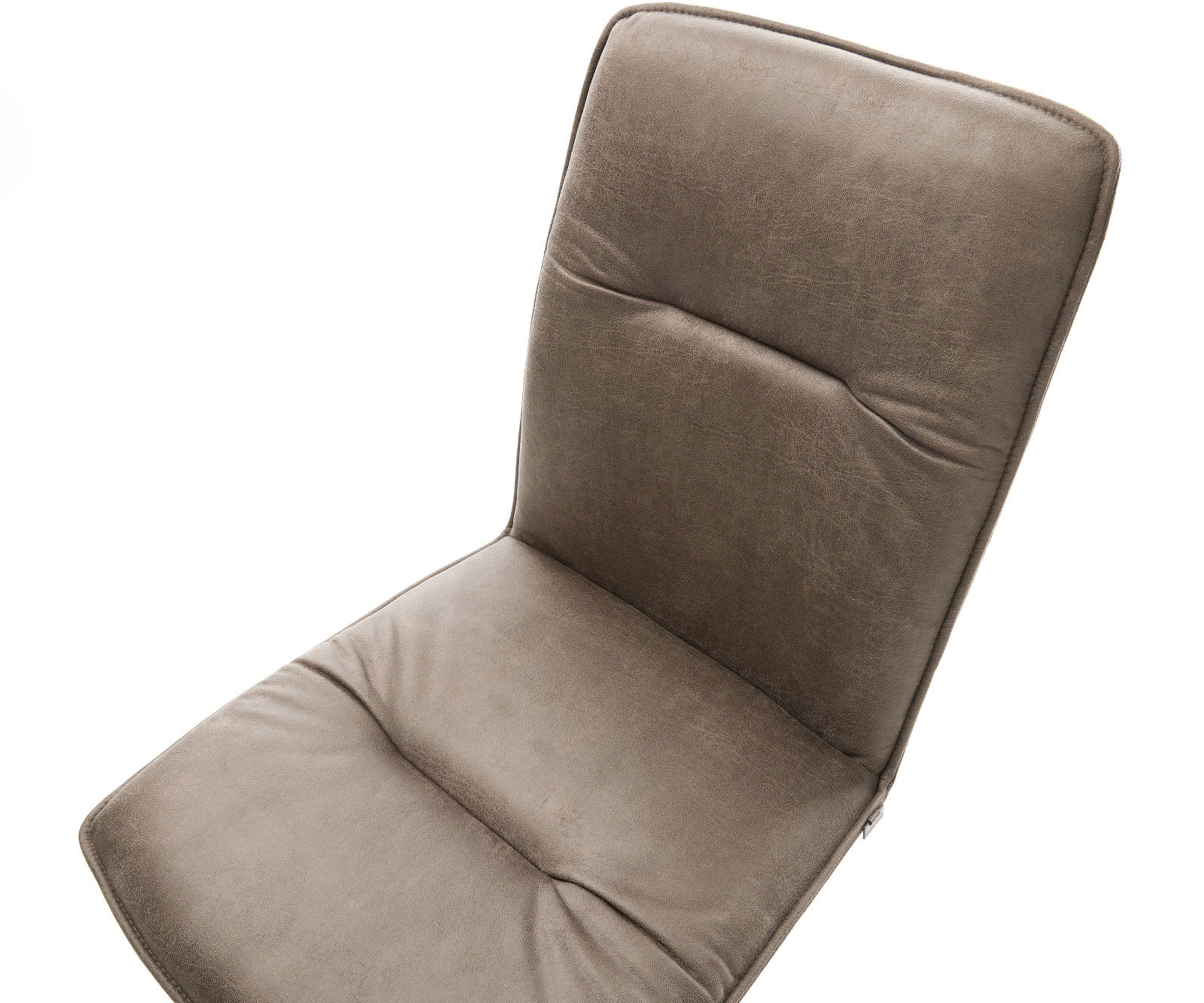 Drehstuhl Vinjo-Flex Mikrofaser Taupe Vintage Kreuzgestell breit Schwarz 360° drehbar Wippfunktion 4