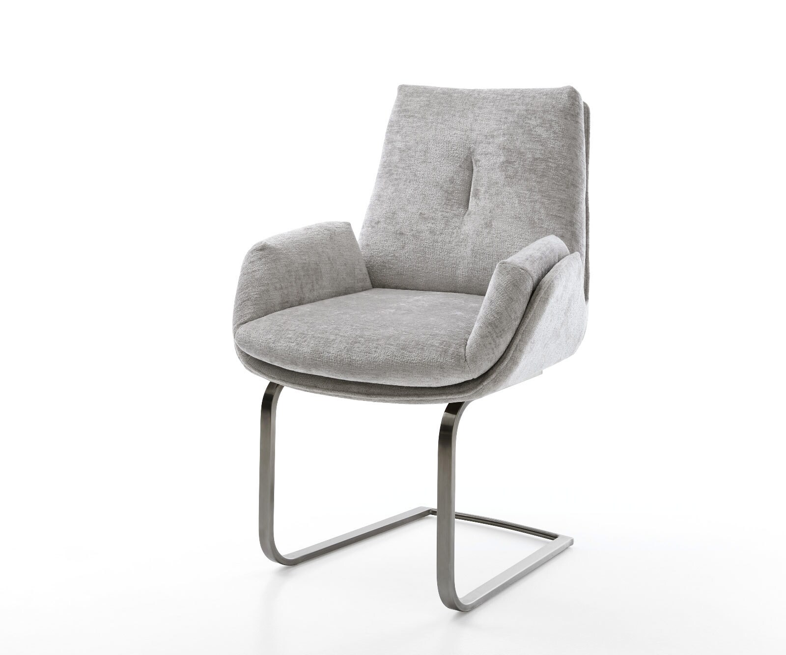 Freischwinger Clea-Flex Chenille Silbergrau Freischwinger flach Graphit günstig online kaufen