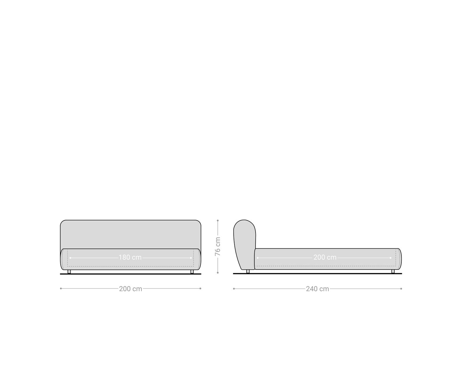 Polsterbettgestell Shona 180x200 cm Bouclé Creme-Weiß 6