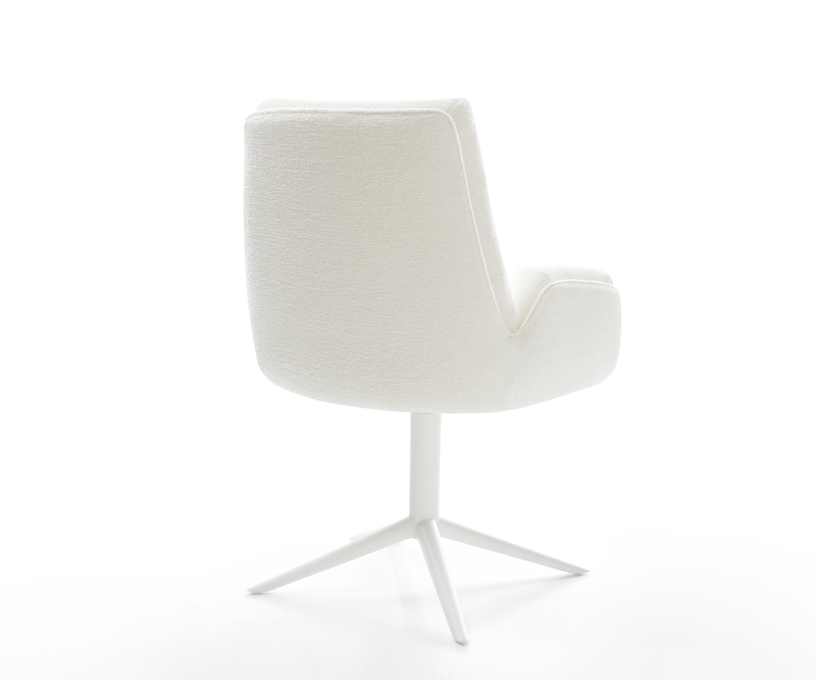 Drehstuhl Clea-Flex Bouclé Soft Beige Fußkreuz Weiß 360° drehbar Wippfunktion 5