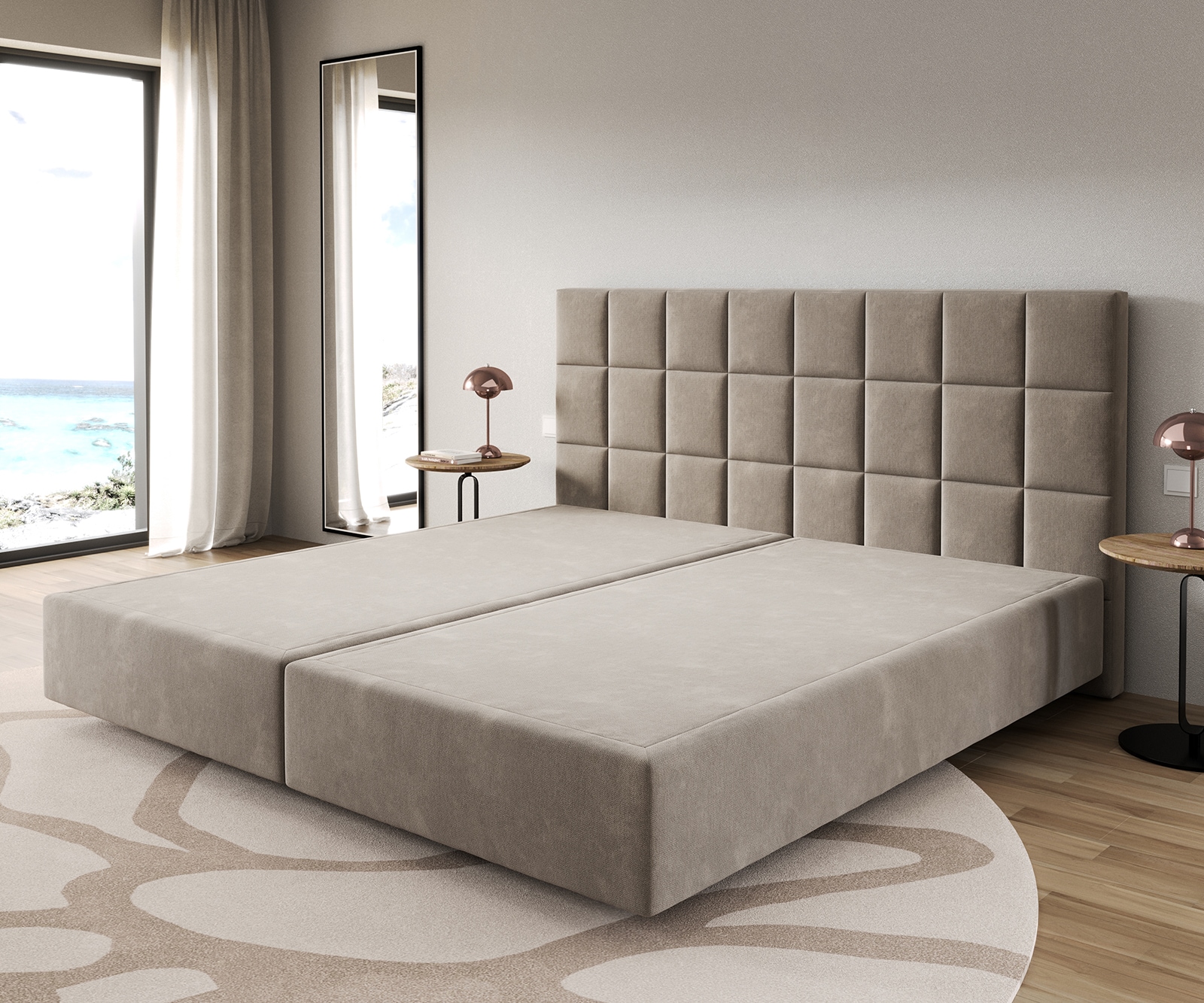DELIFE Bettgestell Dream-Fine, Mikrofaser Beige 200x200 günstig online kaufen