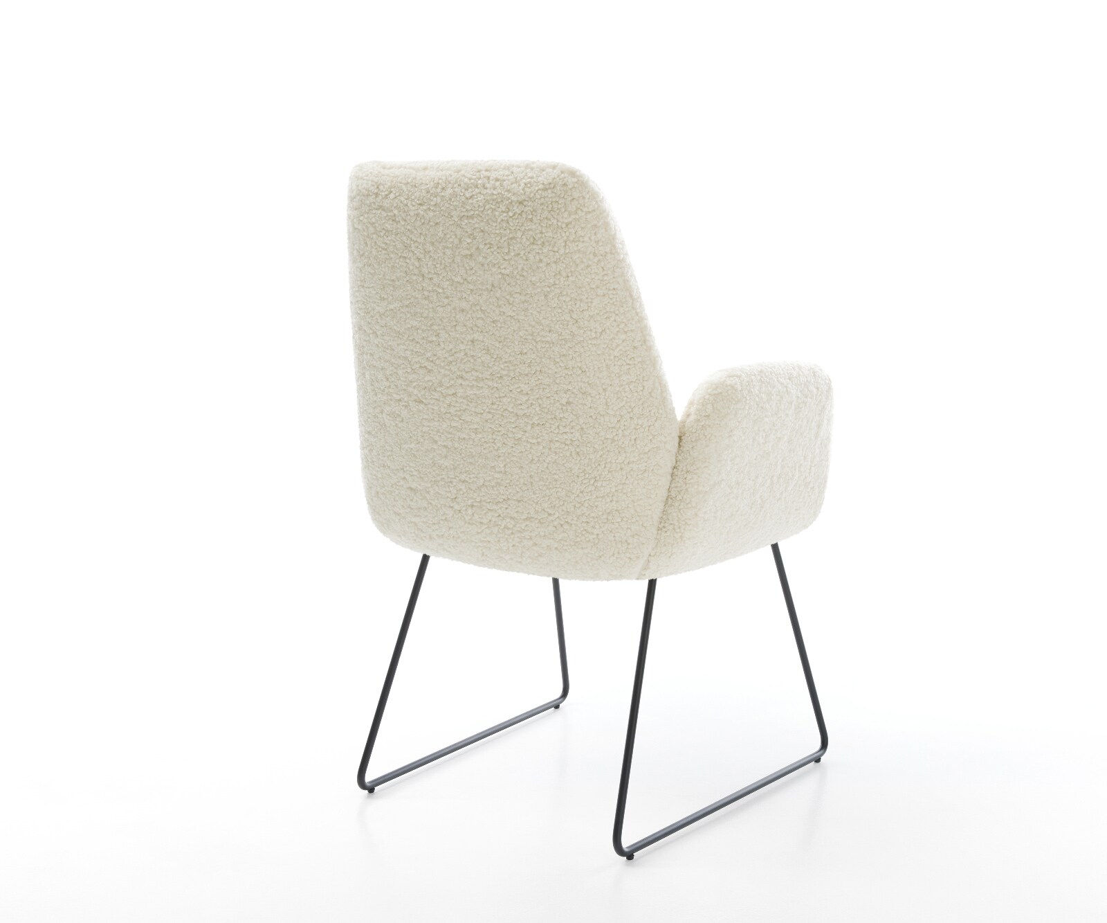 Esszimmerstuhl Zoa-Flex Teddystoff Beige Kufengestell Schwarz Taschenfederkern 4