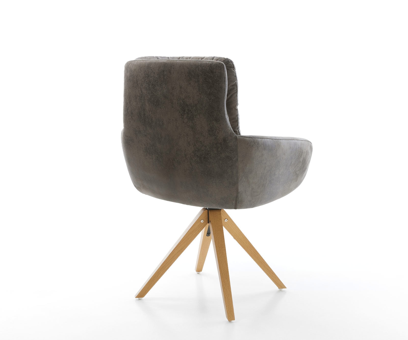 Esszimmerstuhl Abelia-Flex mit Armlehnen Mikrofaser Grau Antik Holzgestell kantig Natur 4 Esszimmerstuhl Abelia-Flex mit Armlehnen Mikrofaser Grau Antik Holzgestell kantig Natur 4