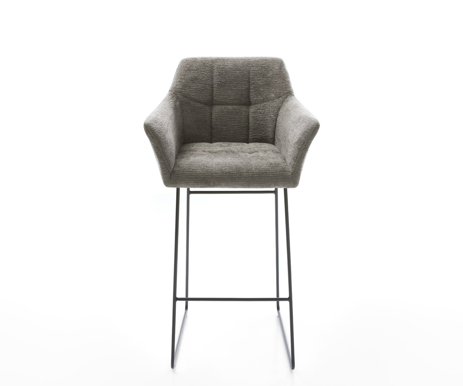 Barstuhl Yulo-Flex Bouclé Soft Schlamm Kufengestell Metall Schwarz 2