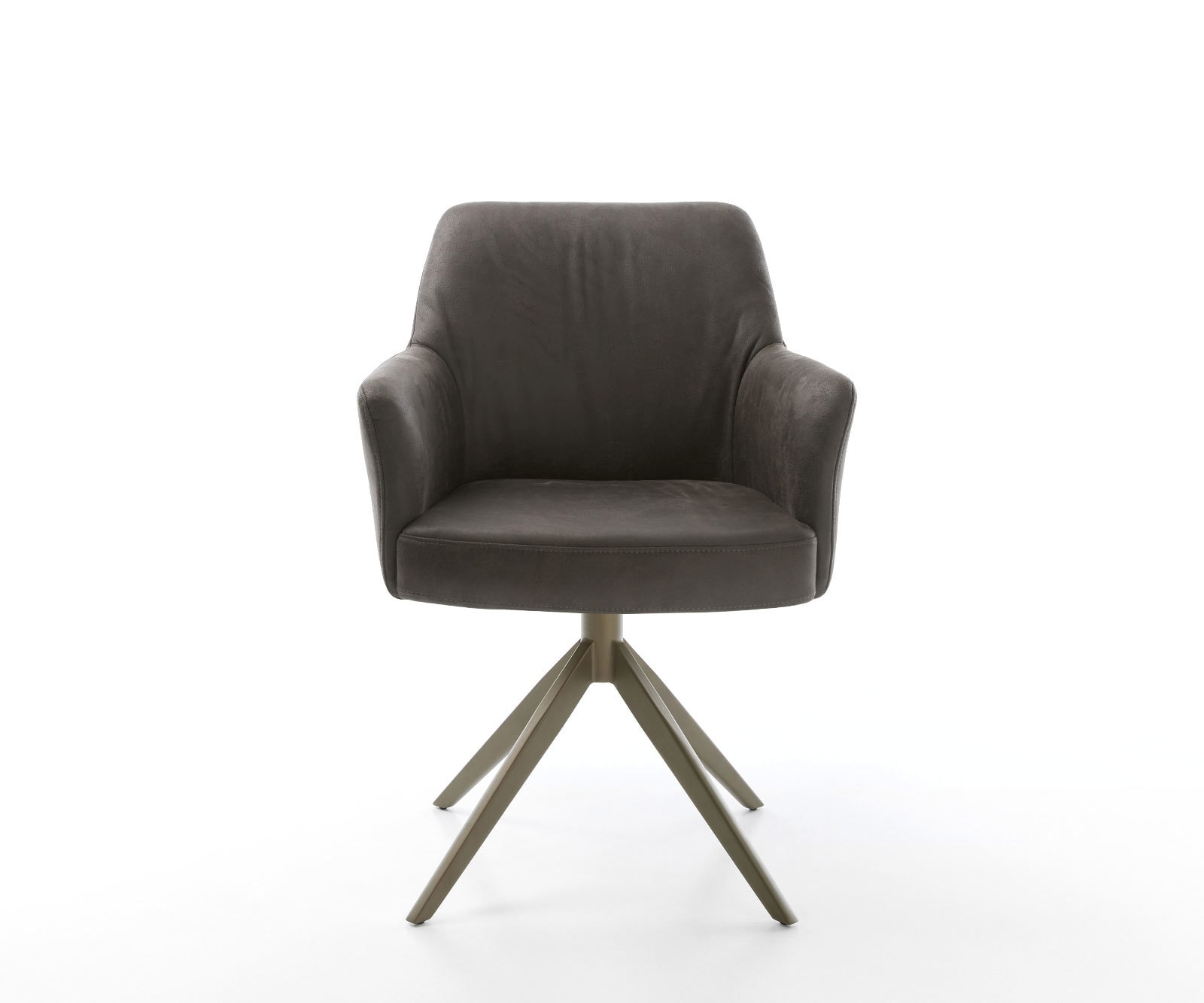 Drehstuhl Xana-Flex mit Armlehnen Mikrofaser Anthrazit Vintage Kreuzgestell breit Effektfinish Titan 360° drehbar Wippfunktion Taschenfederkern 1