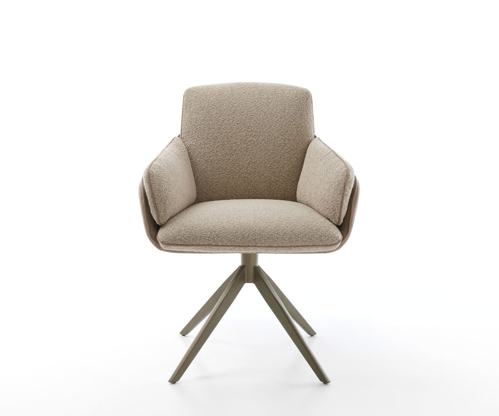 Drehstuhl Luan-Flex mit Armlehnen Materialmix Schlamm Kreuzgestell breit Effektfinish Titan 360° drehbar 1