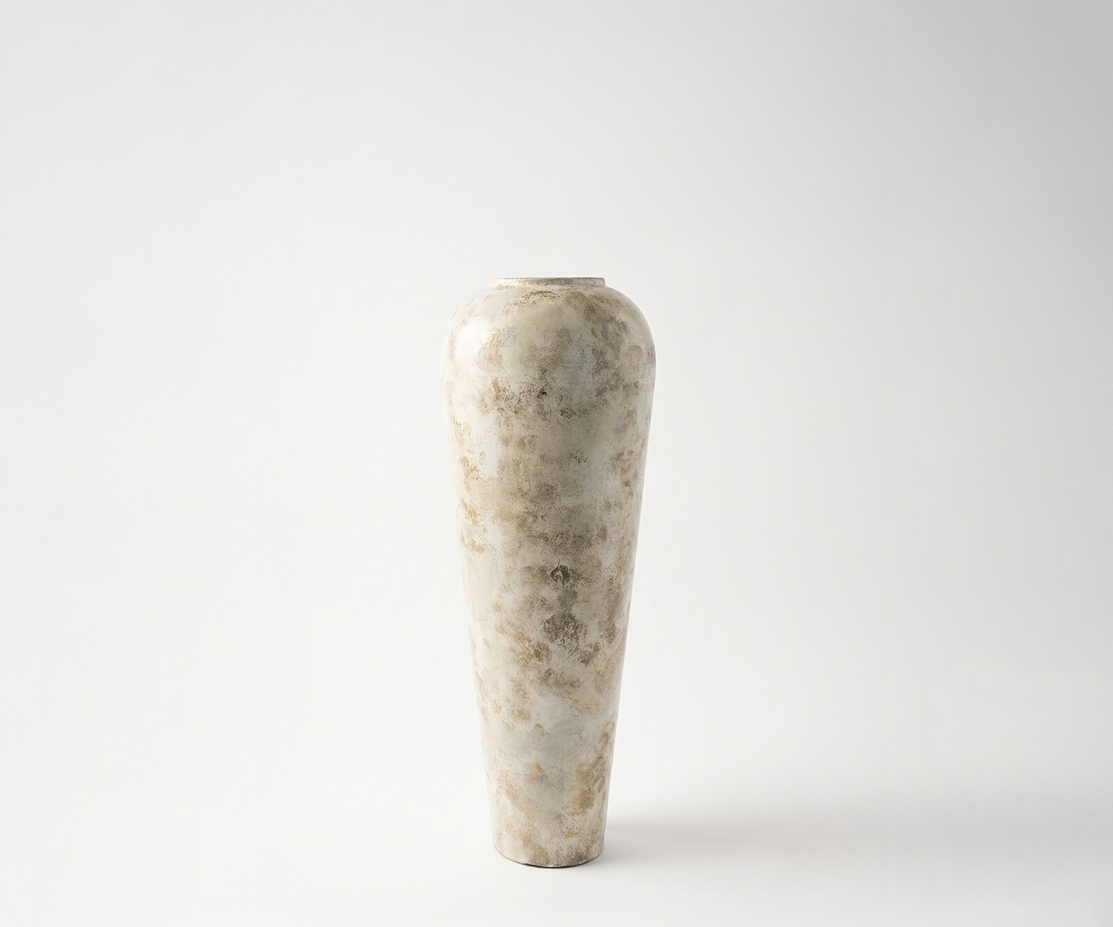 Vase Tavera B24 x T24 x H70 cm Metall Alabaster Gold Handgemacht