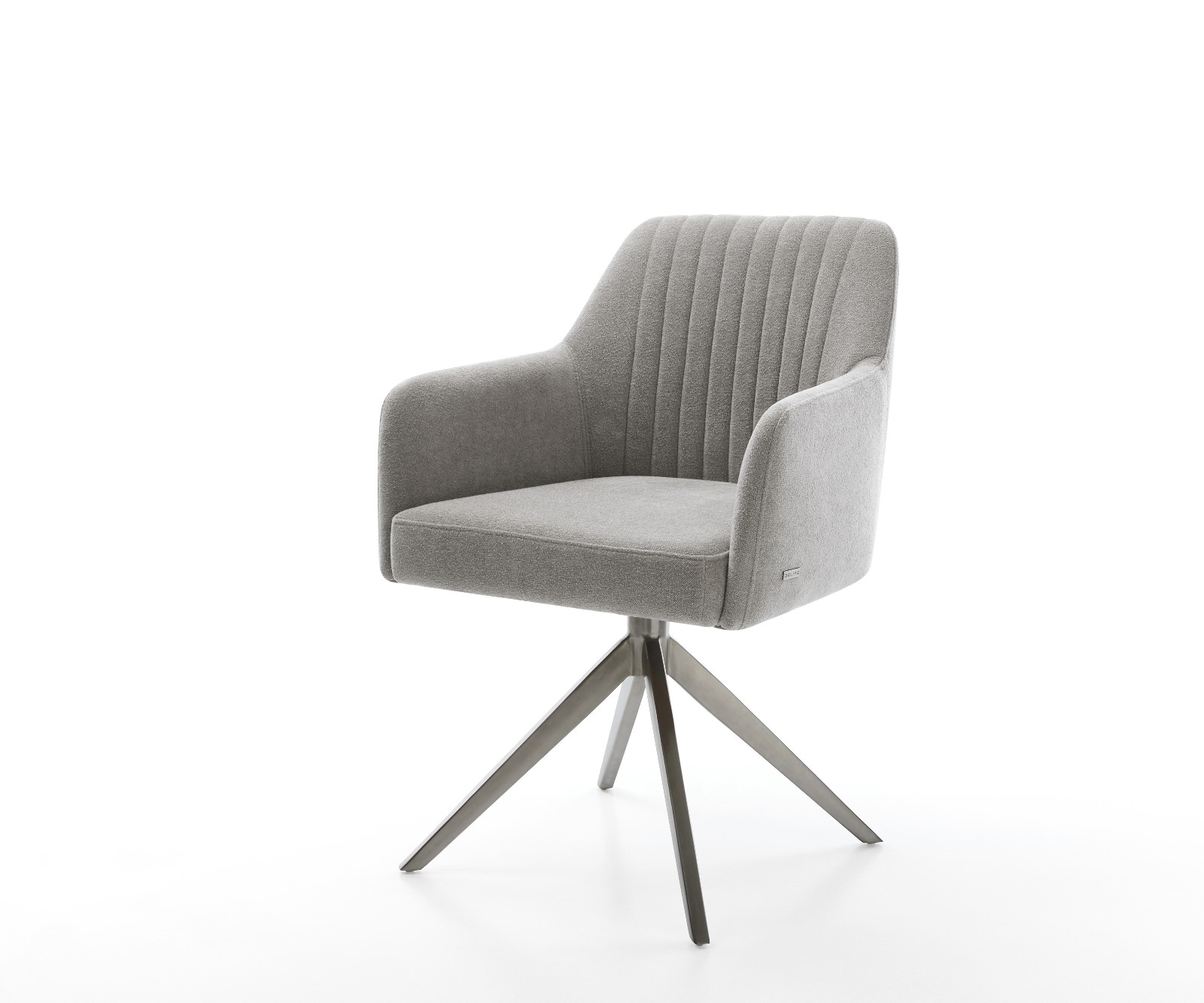 Drehstuhl Greg-Flex Strukturstoff Soft Grau Kreuzgestell breit Graphit 360° drehbar Wippfunktion Taschenfederkern 1