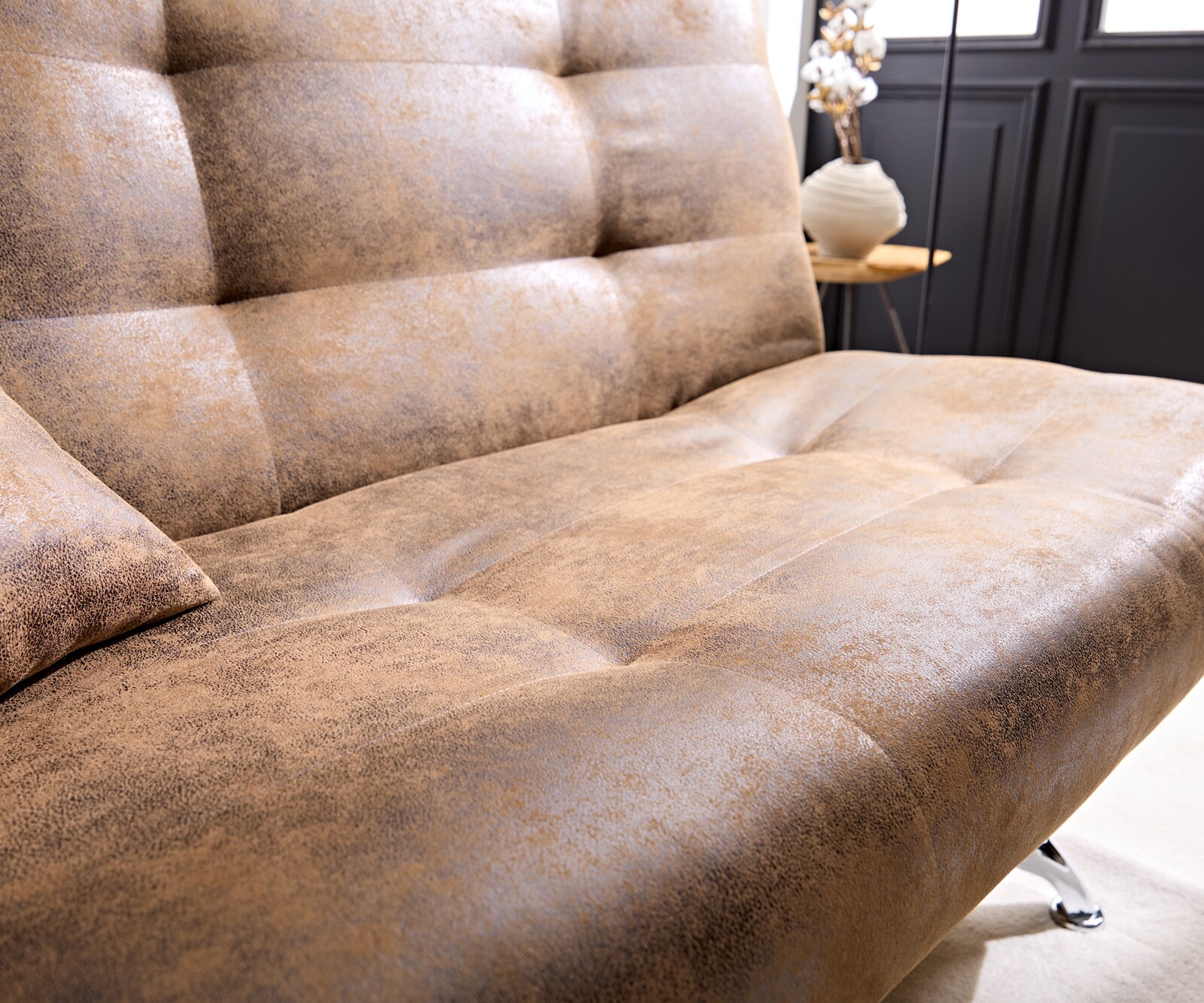 Schlafsofa Viola 190x90 cm Braun Antik Optik Bettkasten 6