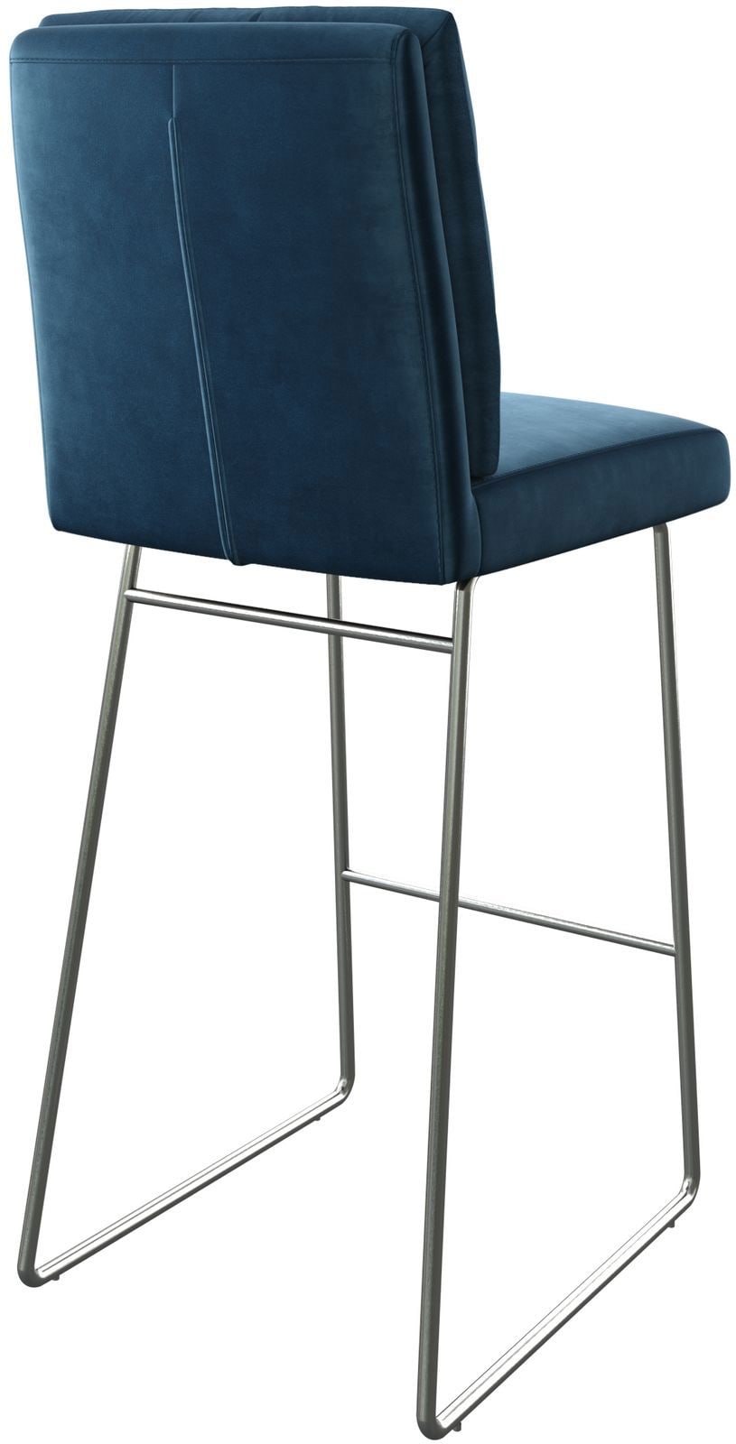 Barstuhl Pela-Flex Samt Blau Kufengestell Edelstahl 4 Barstuhl Pela-Flex Samt Blau Kufengestell Edelstahl 4