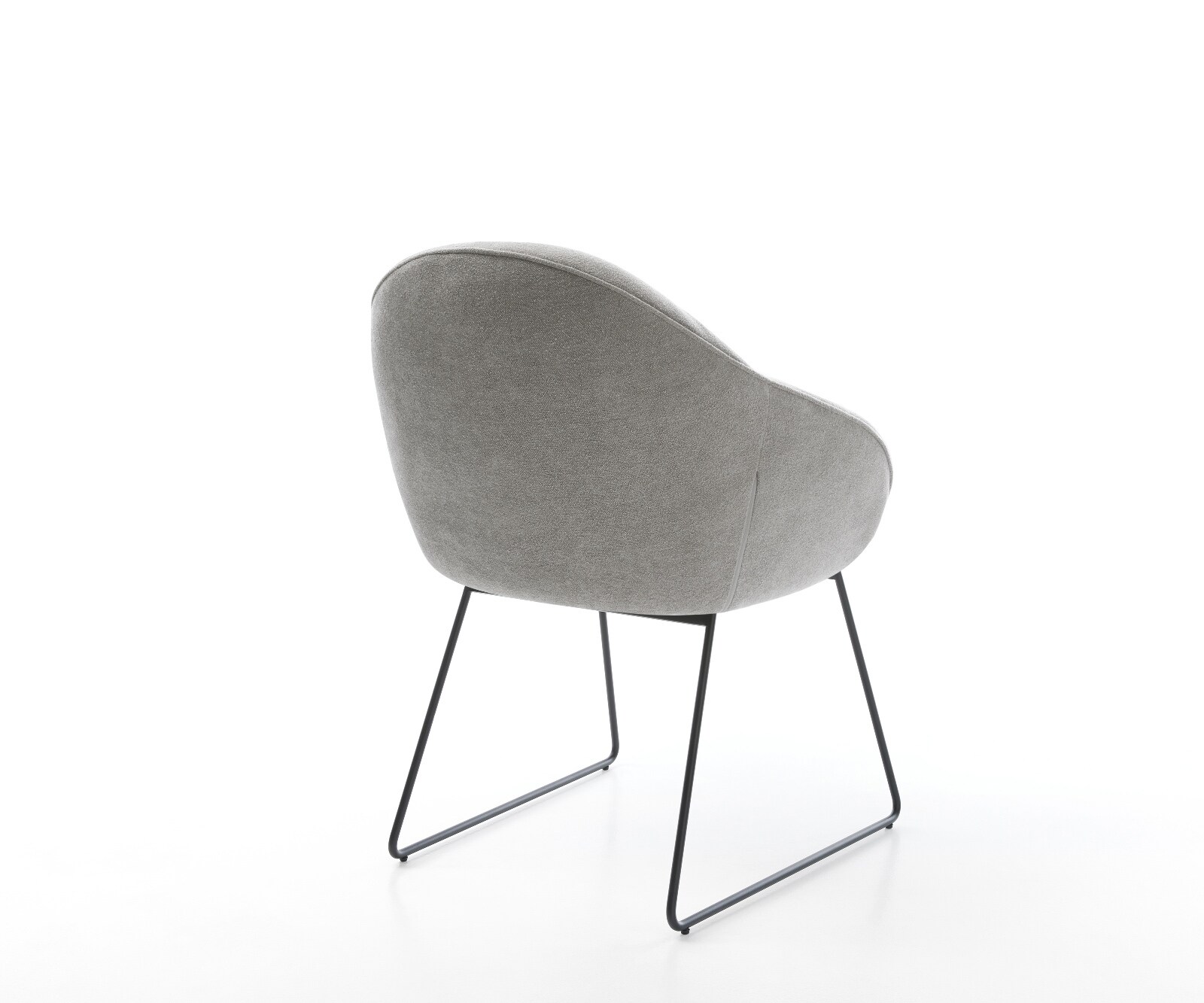 Esszimmerstuhl Gaio-Flex Strukturstoff Soft Grau Kufengestell Schwarz 5