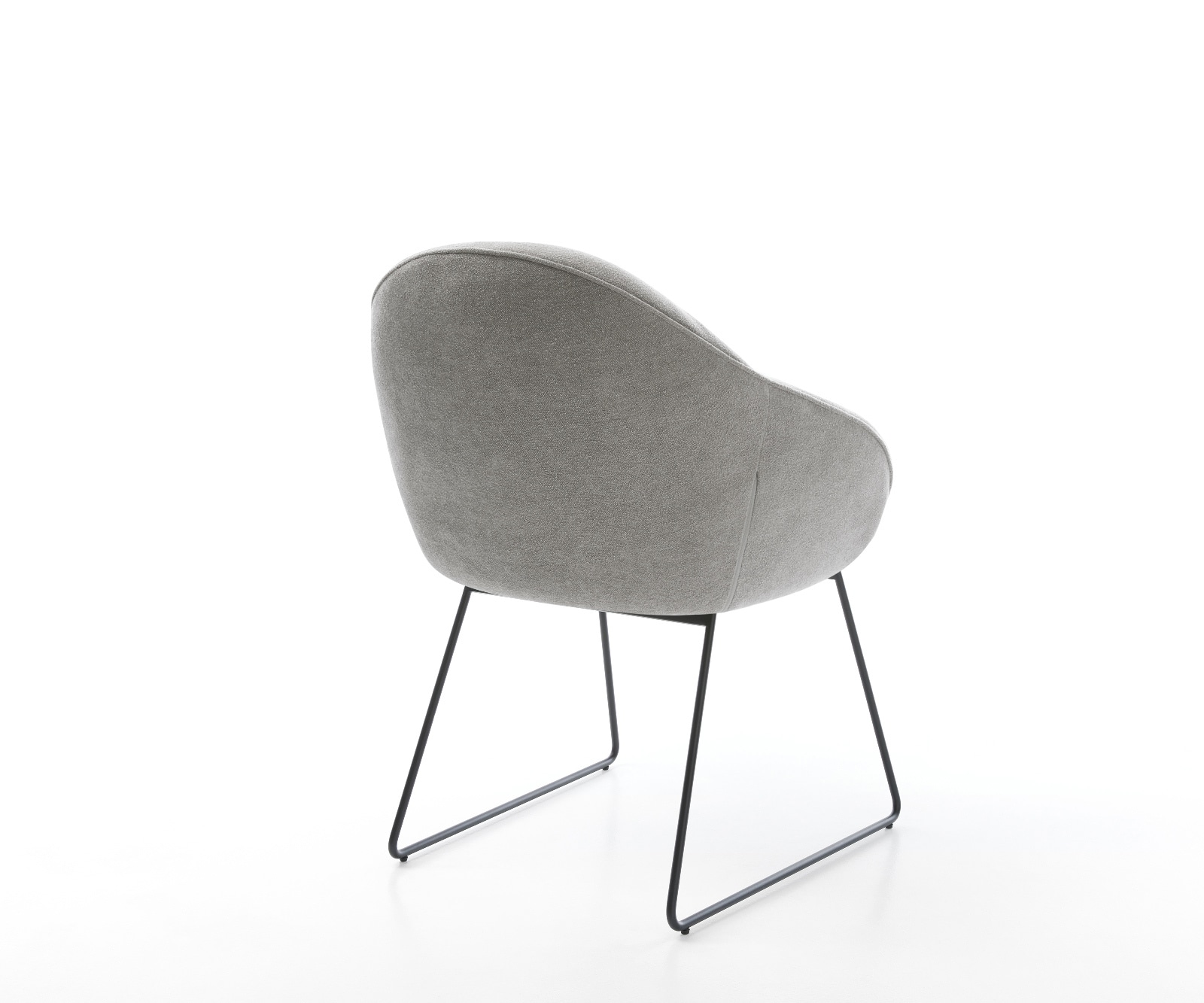 Esszimmerstuhl Gaio-Flex Strukturstoff Soft Grau Kufengestell Schwarz 5