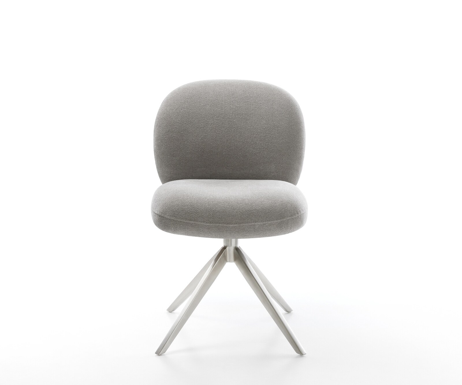 Drehstuhl Nube-Flex Strukturstoff Soft Grau Kreuzgestell breit Edelstahl 360° drehbar Wippfunktion Taschenfederkern 2