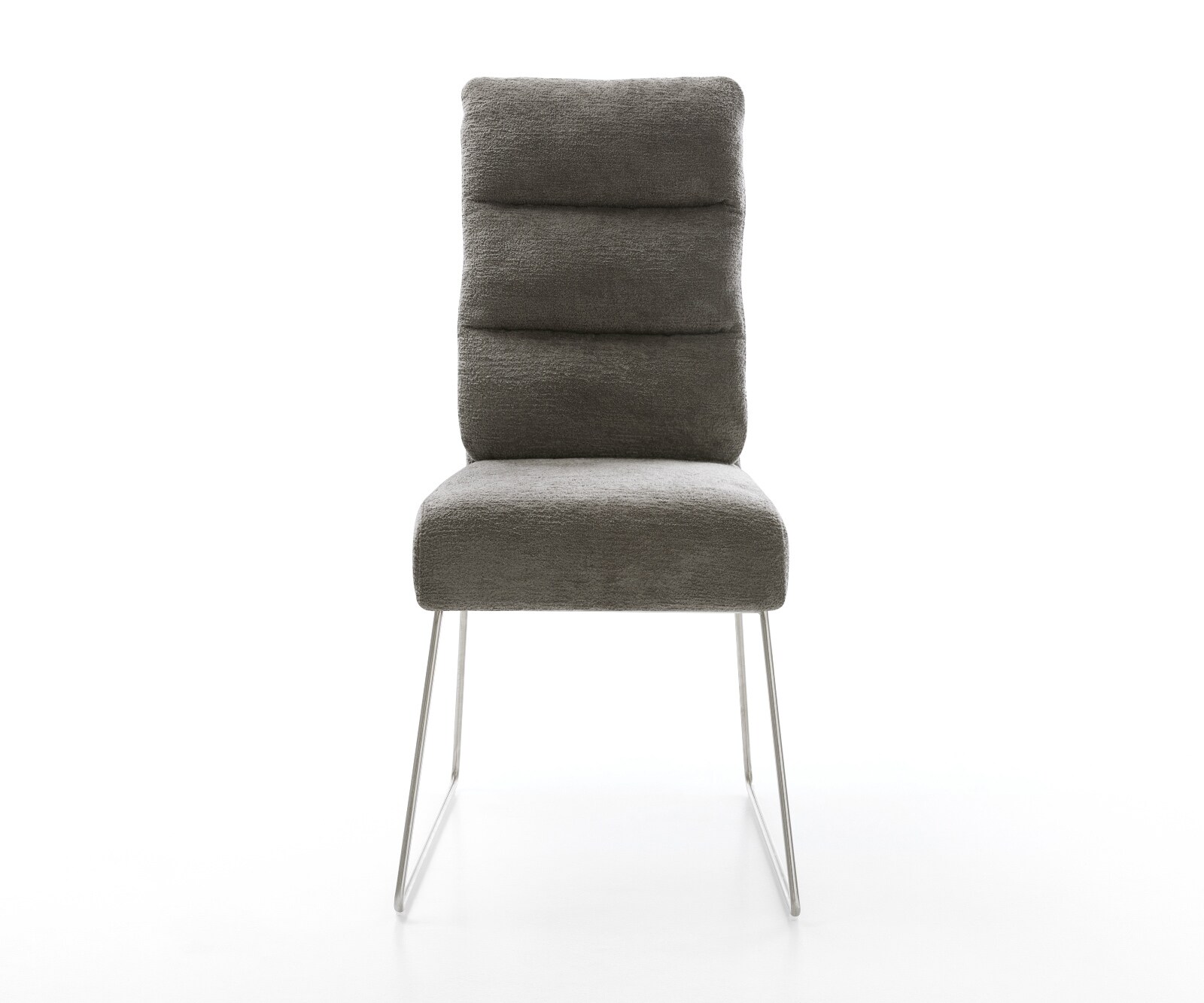 Esszimmerstuhl Pela-Flex Bouclé Soft Schlamm Kufengestell Edelstahl Taschenfederkern 1