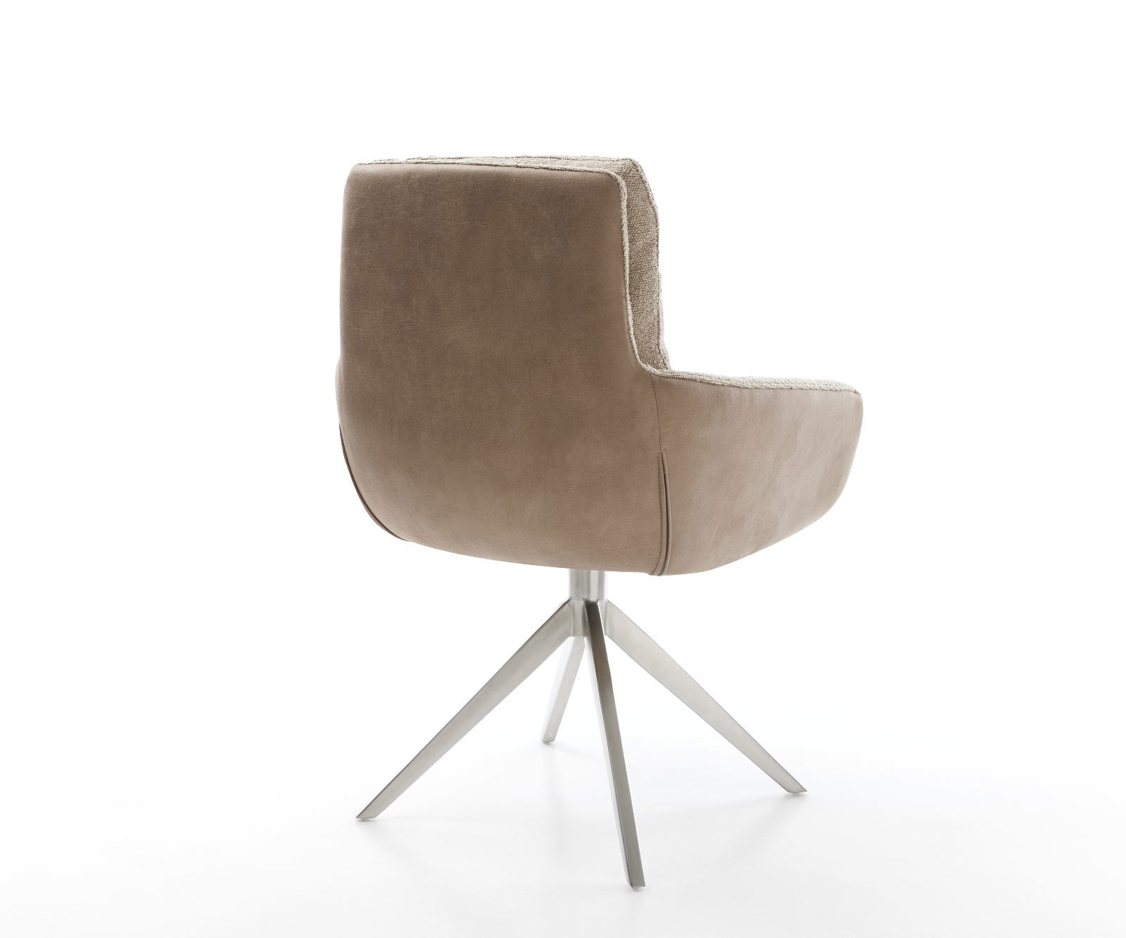 Drehstuhl Abelia-Flex mit Armlehnen Materialmix Schlamm Kreuzgestell breit Edelstahl 360° drehbar 4 Drehstuhl Abelia-Flex mit Armlehnen Materialmix Schlamm Kreuzgestell breit Edelstahl 360° drehbar 4