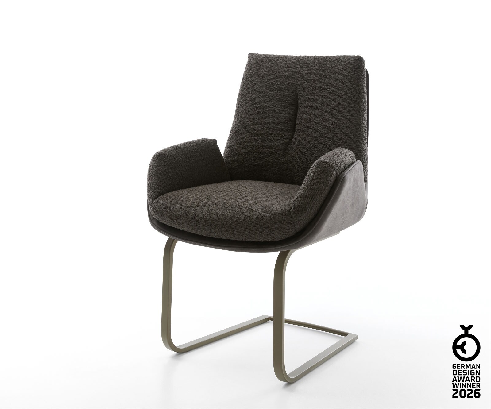 Freischwinger Clea-Flex Materialmix Schwarz Freischwinger flach Effektfinish Titan