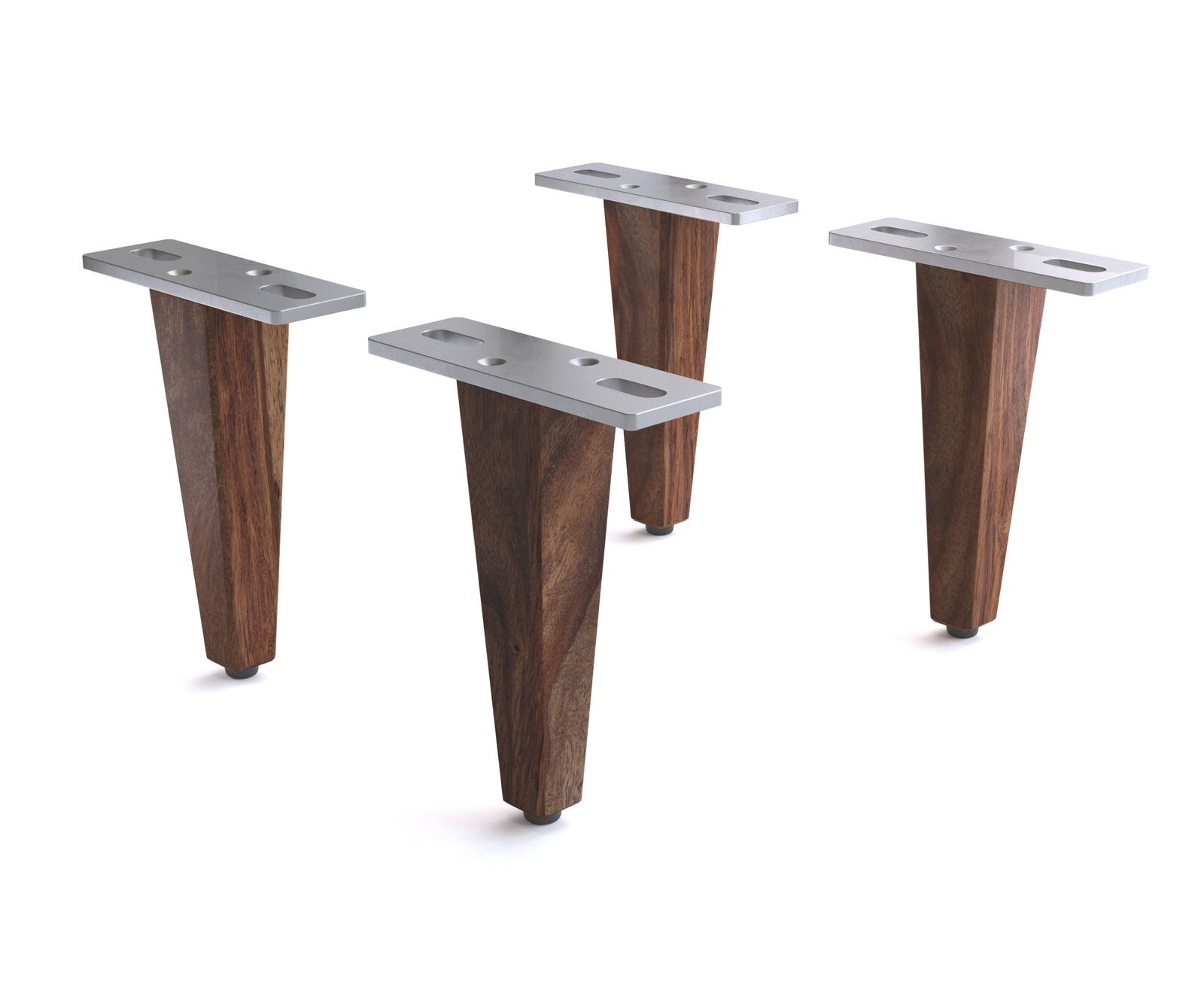 Holzfuß Vierkant 15cm Sheesham dunkel (4er Set)