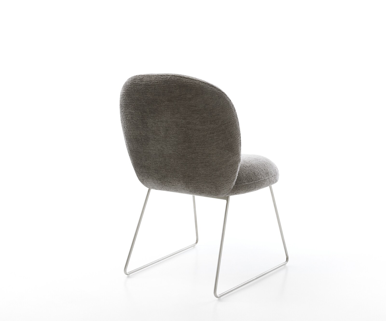 Esszimmerstuhl Nube-Flex Bouclé Soft Schlamm Kufengestell Edelstahl Taschenfederkern 4