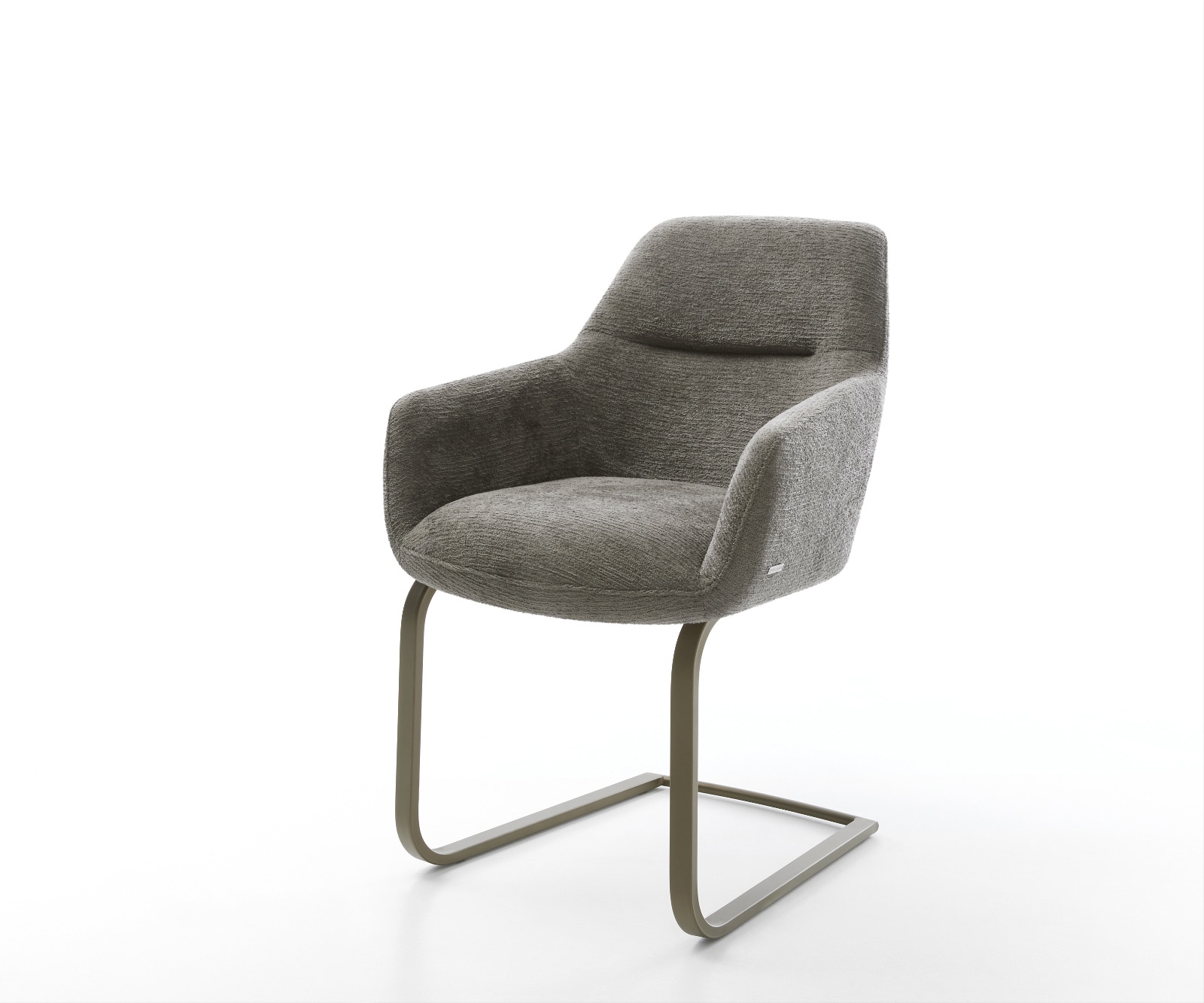 Freischwinger Pejo-Flex Bouclé Soft Schlamm Freischwinger flach Effektfinish Titan Taschenfederkern