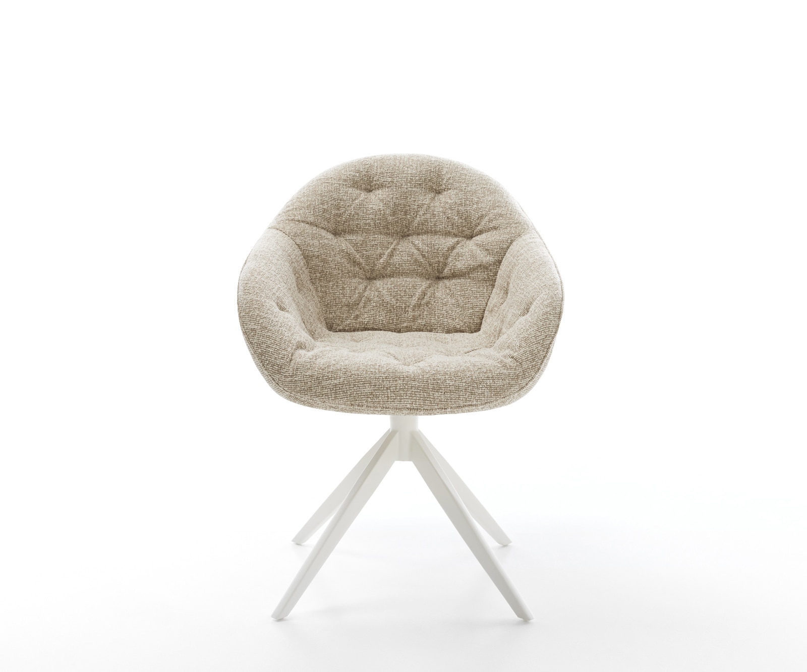 Drehstuhl Gaio-Flex Webstoff Soft Beige Kreuzgestell breit Weiß 360° drehbar Wippfunktion 2