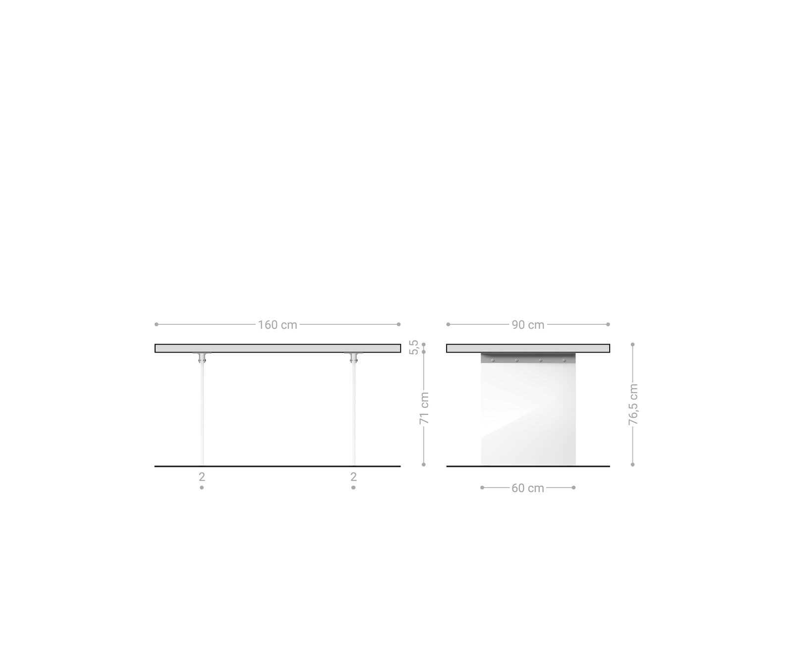 Esstisch Edge 160x90 XL Akazie Natur Glas Live-Edge 6