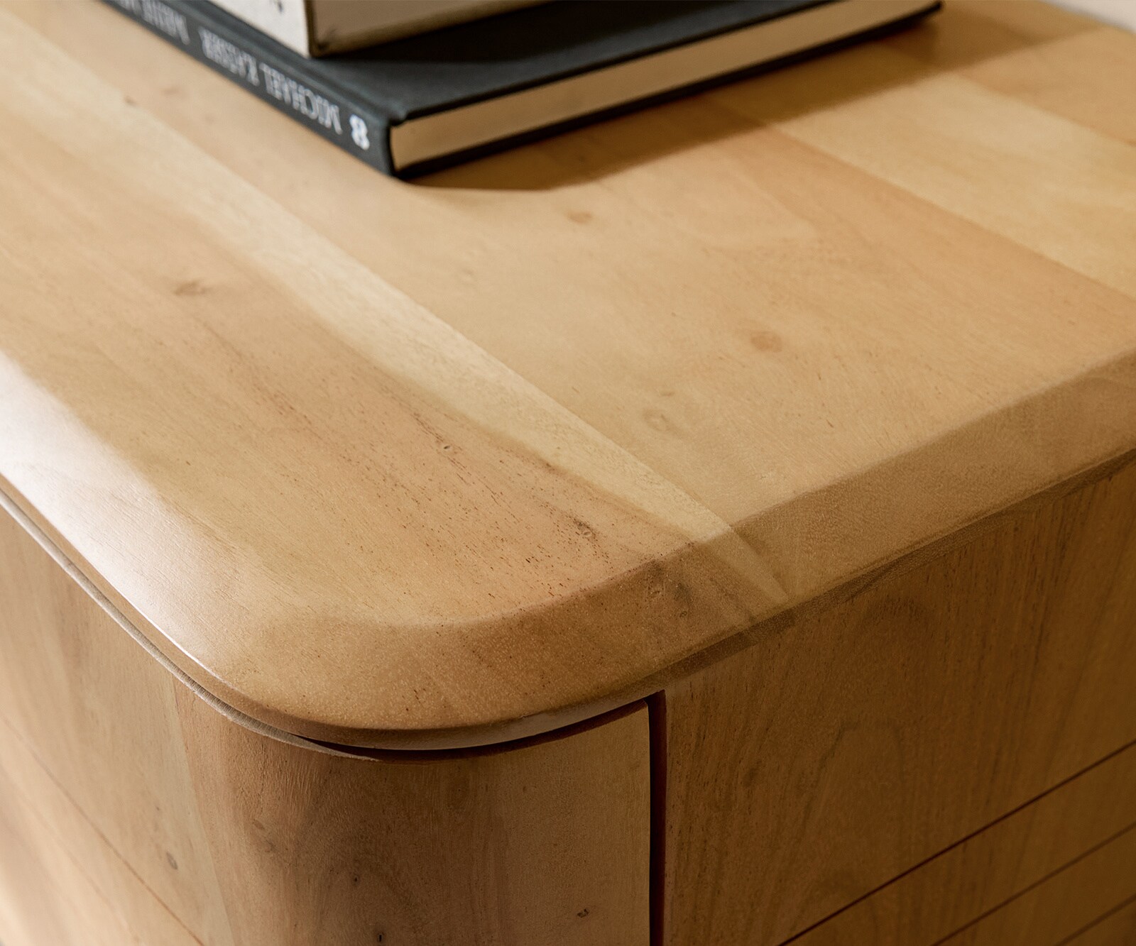 Sideboard Nagaru 200 cm Akazie Aura 4 Türen L-Fuß Edelstahl 5