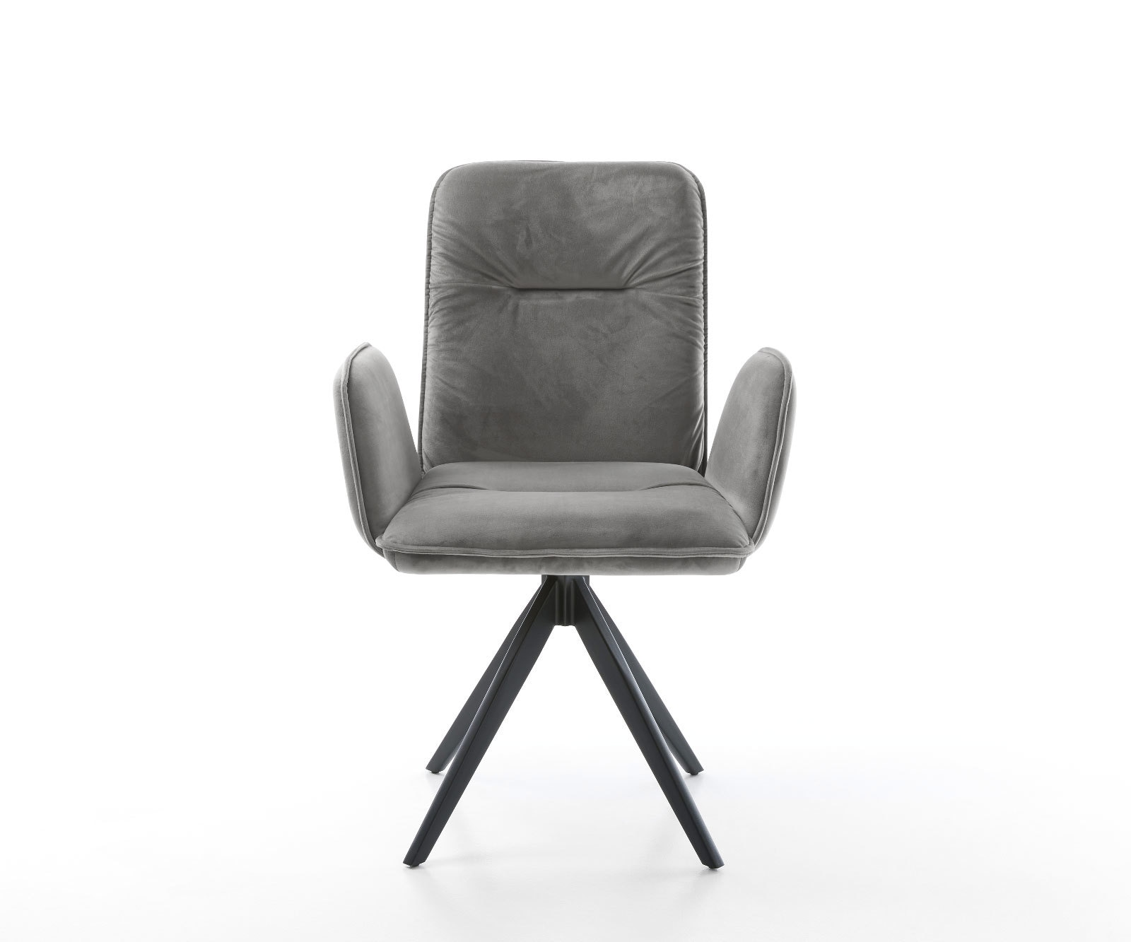 Esszimmerstuhl Vinja-Flex Samt Grau Kreuzgestell kantig Schwarz 1 Esszimmerstuhl Vinja-Flex Samt Grau Kreuzgestell kantig Schwarz 1