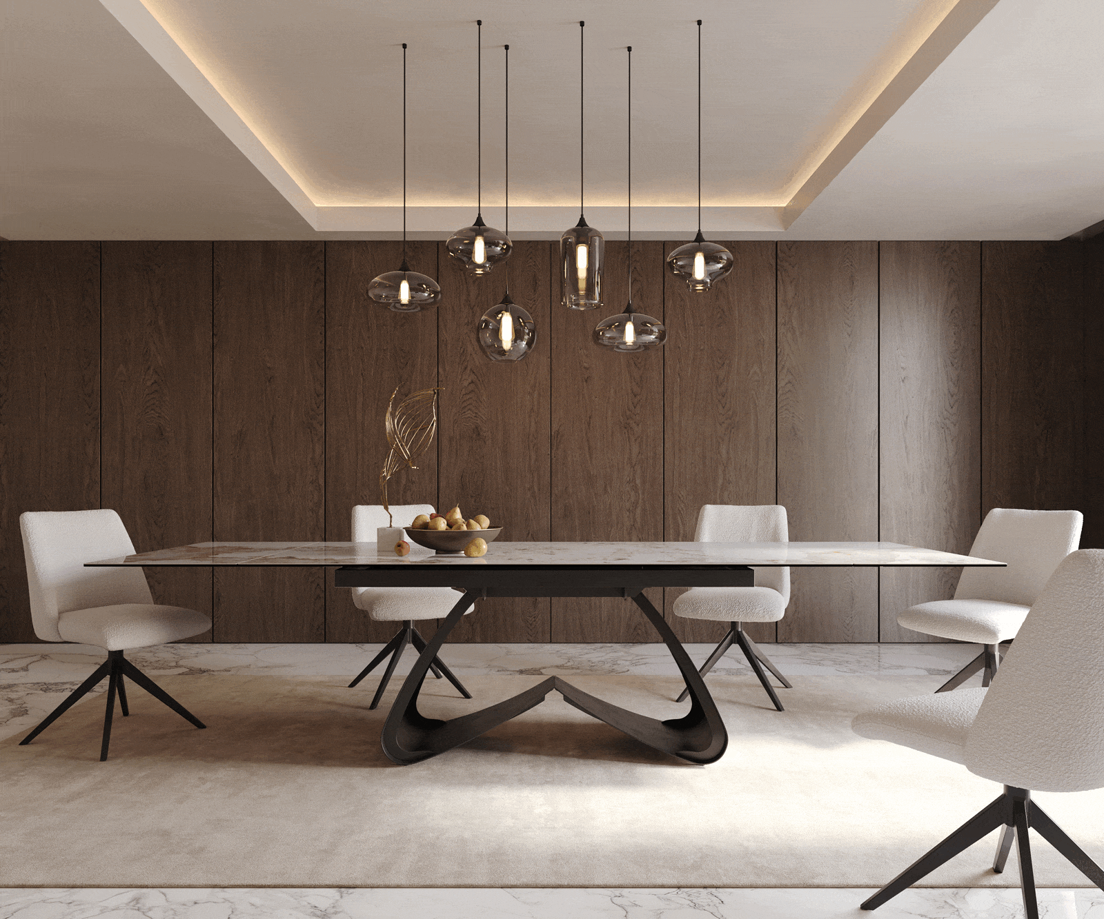 Esstisch Edge 200-300x100 Keramik Minas Melange Weiß-Beige W-Gestell Schwarz ausziehbar 5 Esstisch Edge 200-300x100 Keramik Minas Melange Weiß-Beige W-Gestell Schwarz ausziehbar 5