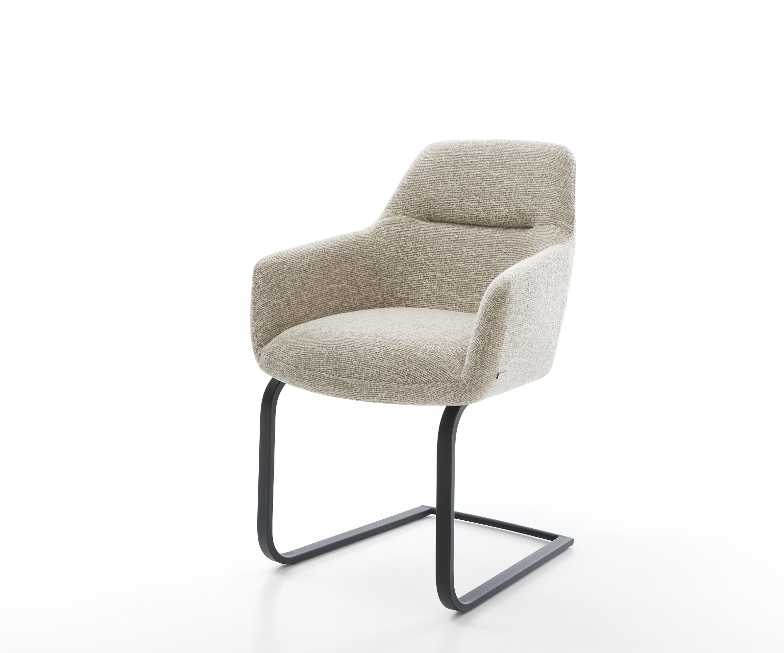 Freischwinger Pejo-Flex Webstoff Soft Beige Freischwinger flach Schwarz Taschenfederkern