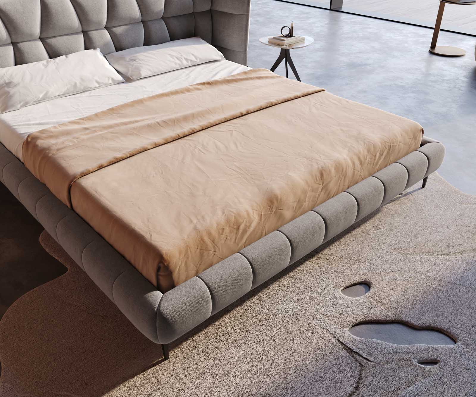 Polsterbettgestell Capujo 180x200 cm Mikrofaser Grau 4