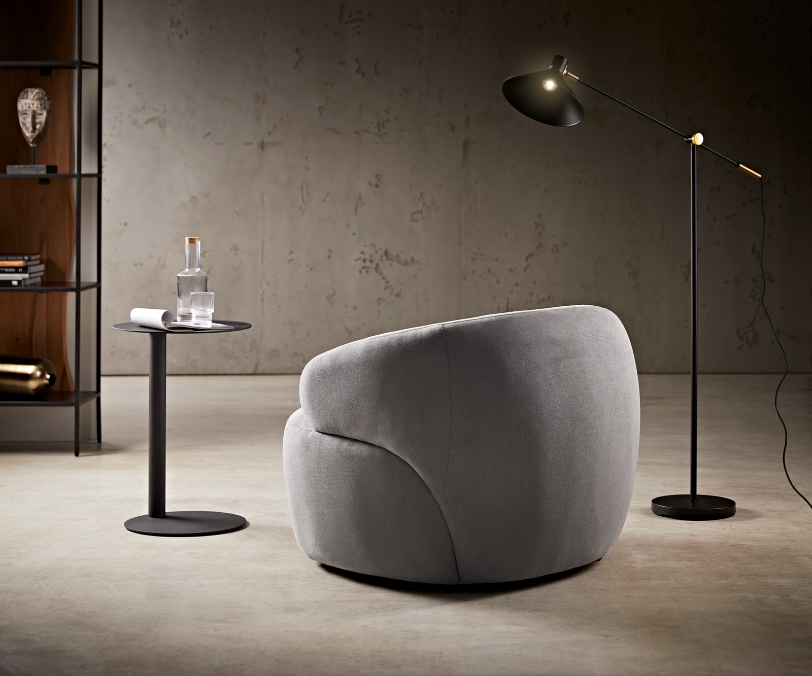 Loungesessel Nova 88x88 cm Mikrofaser Grau 4 Loungesessel Nova 88x88 cm Mikrofaser Grau 4