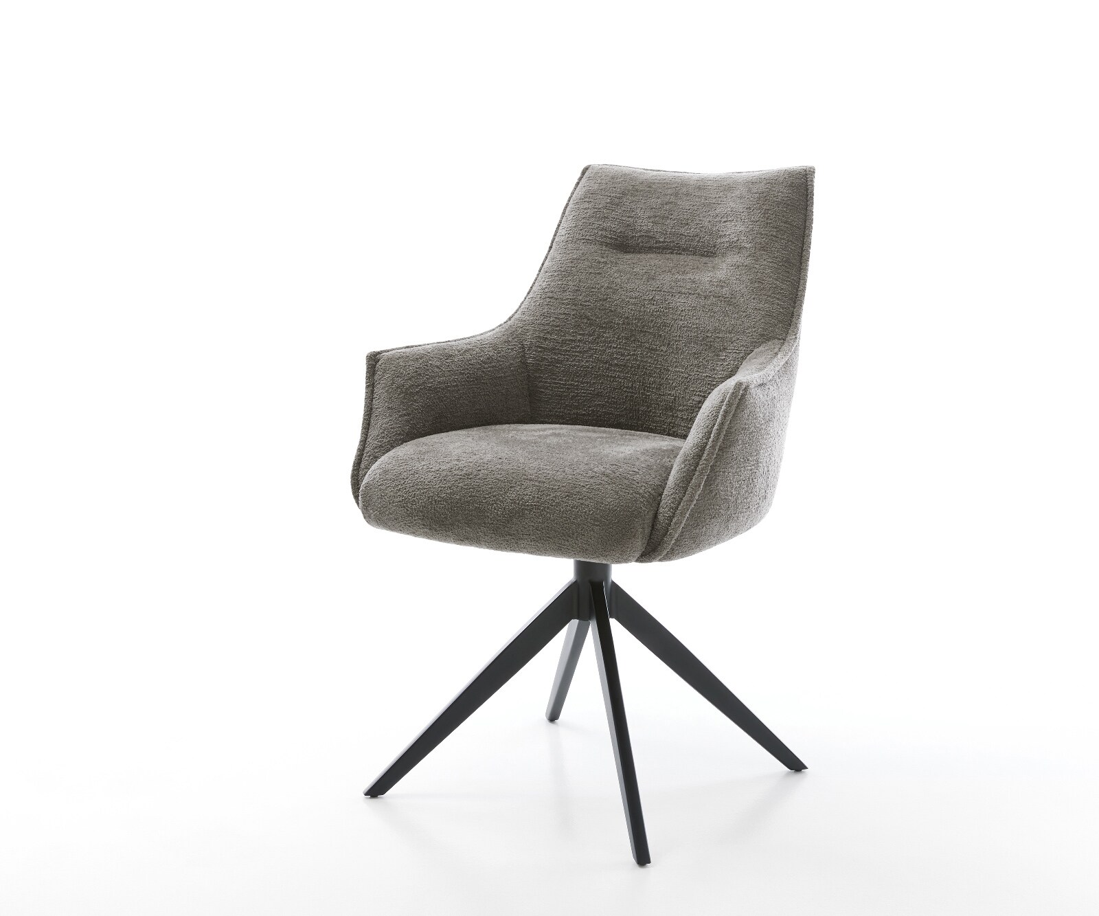 Drehstuhl Alja-Flex mit Armlehnen Bouclé Soft Schlamm Kreuzgestell breit Sc günstig online kaufen