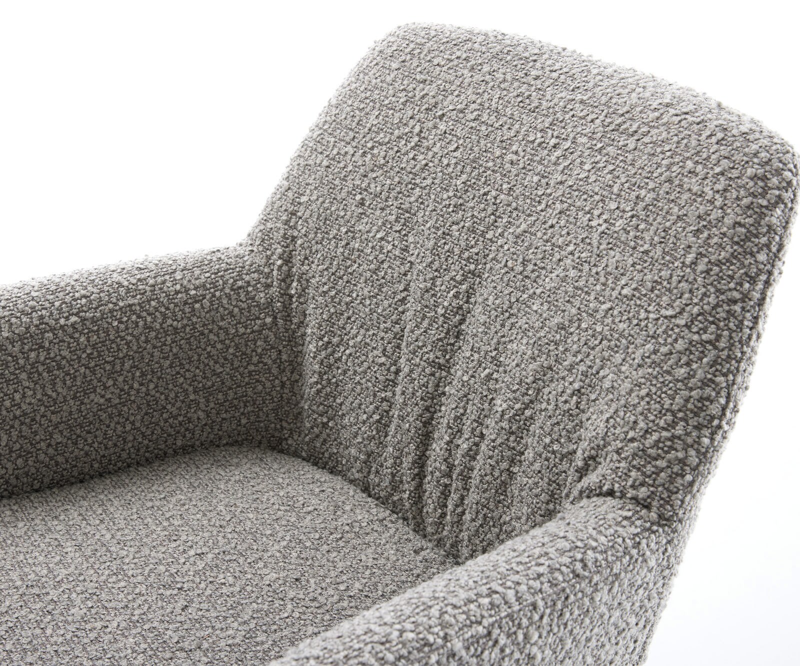 Drehstuhl Xana-Flex mit Armlehnen Bouclé Silbergrau Fußkreuz Effektfinish Titan 360° drehbar Taschenfederkern 3