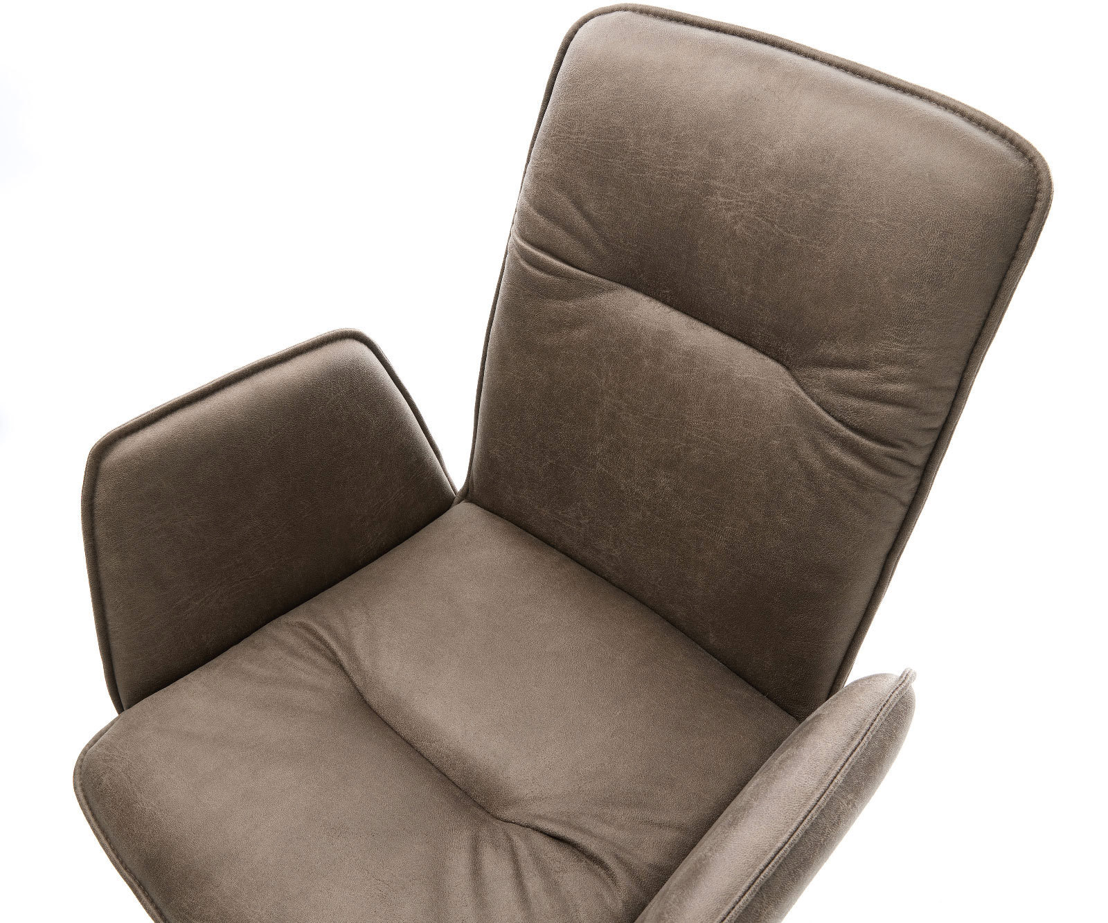 Freischwinger Vinja-Flex Mikrofaser Taupe Vintage Freischwinger flach Edelstahl 4