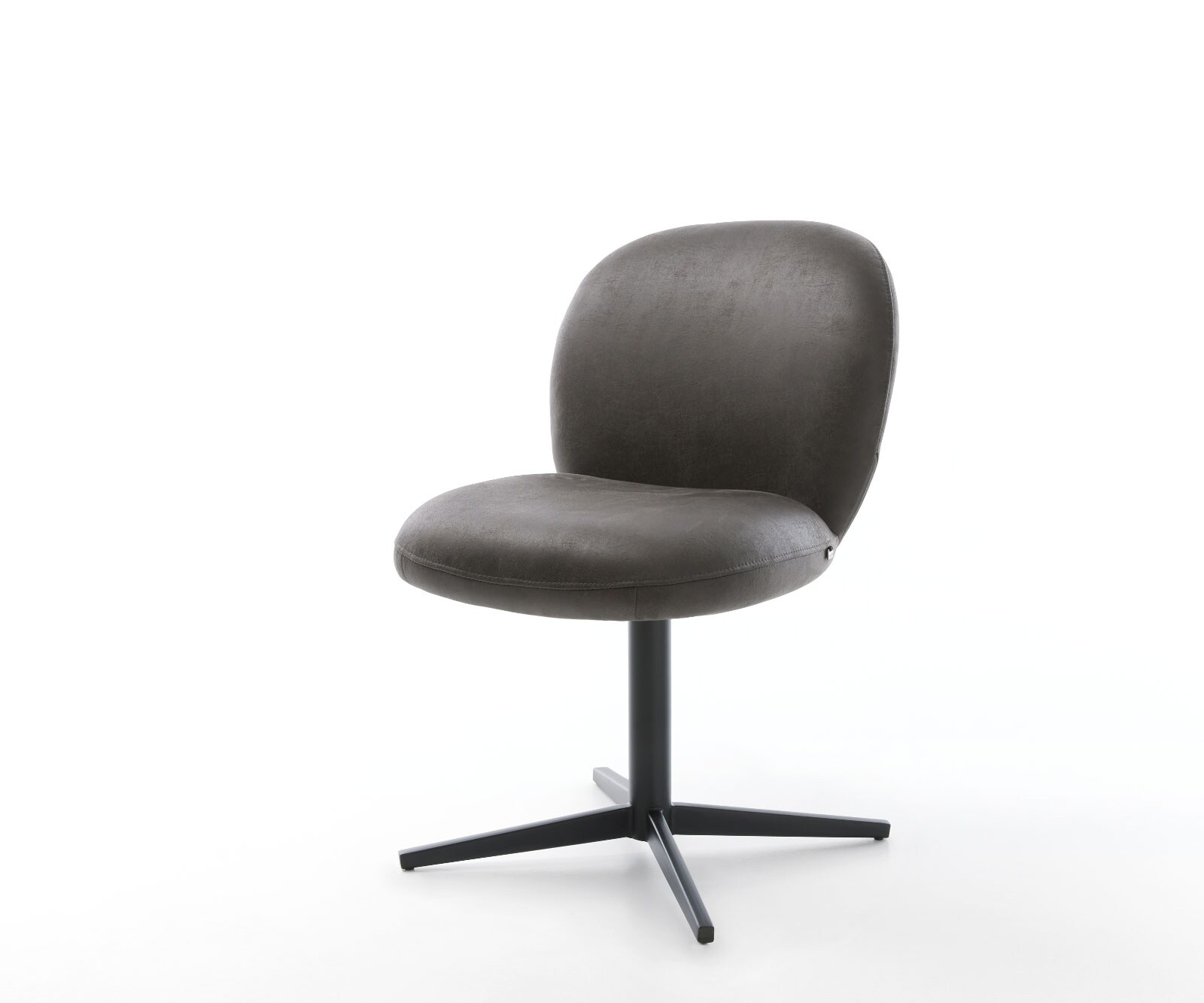 Drehstuhl Nube-Flex Mikrofaser Anthrazit Vintage Fußkreuz Schwarz 360° drehbar Taschenfederkern
