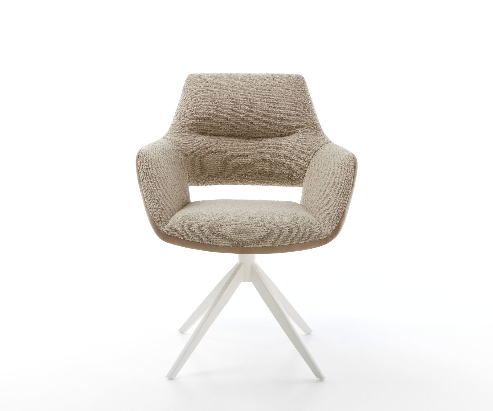 Drehstuhl Yago-Flex mit Armlehnen Materialmix Schlamm Kreuzgestell breit Weiß 360° drehbar Wippfunktion Taschenfederkern 1 Drehstuhl Yago-Flex mit Armlehnen Materialmix Schlamm Kreuzgestell breit Weiß 360° drehbar Wippfunktion Taschenfederkern 1