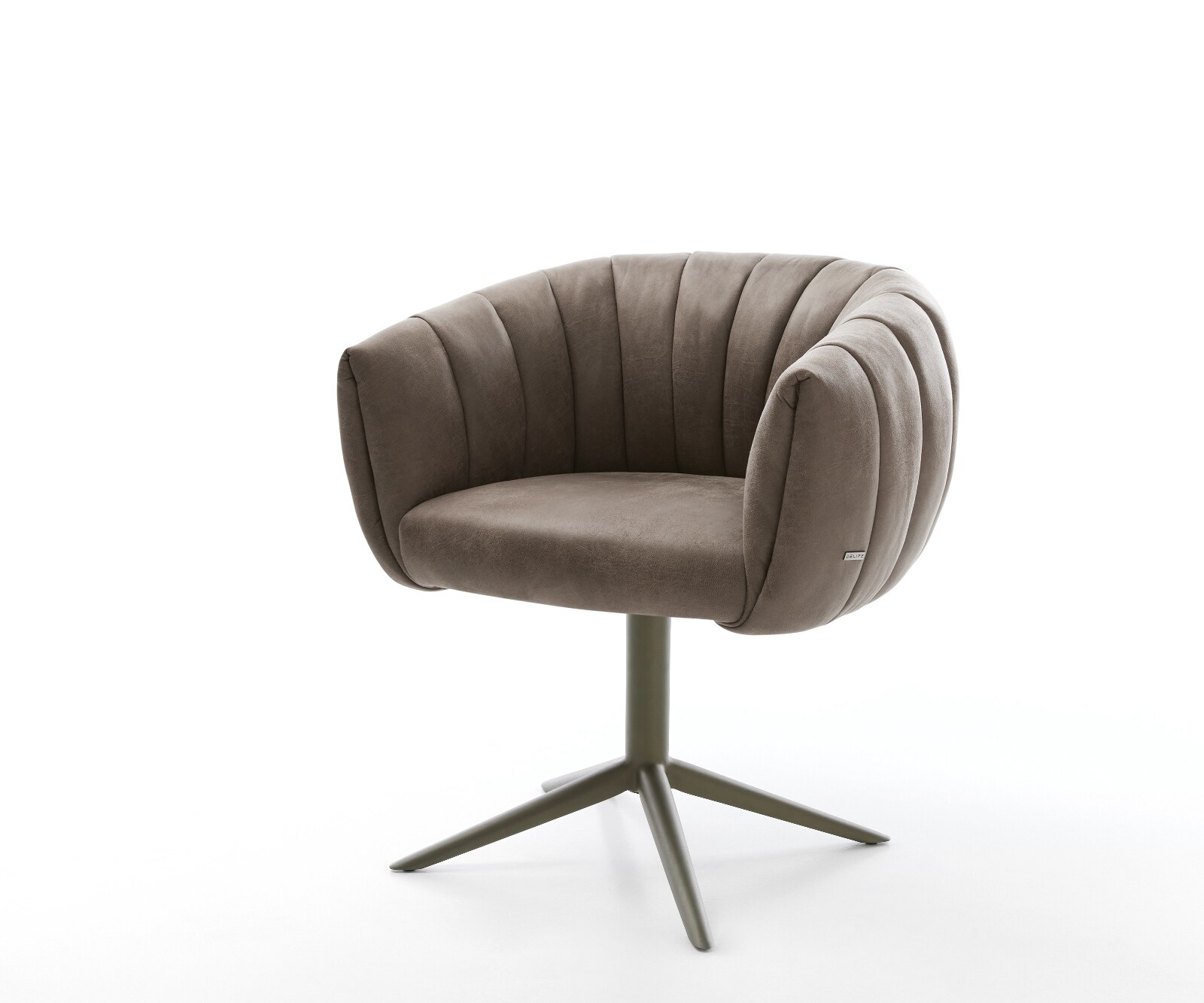 Drehstuhl Jada-Flex Mikrofaser Taupe Vintage Fußkreuz Effektfinish Titan 360° drehbar Wippfunktion Taschenfederkern 1