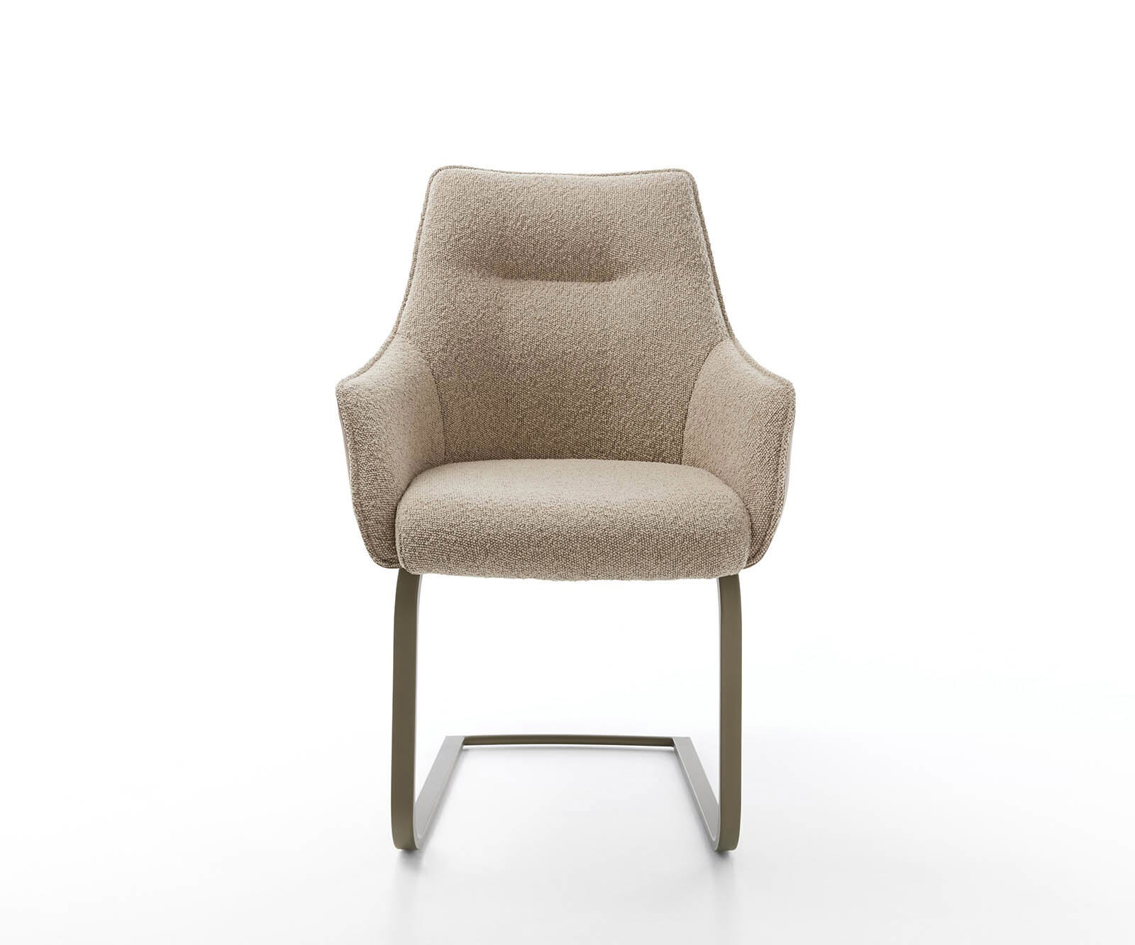 Freischwinger Alja-Flex mit Armlehnen Materialmix Schlamm Freischwinger flach Effektfinish Titan Taschenfederkern 1