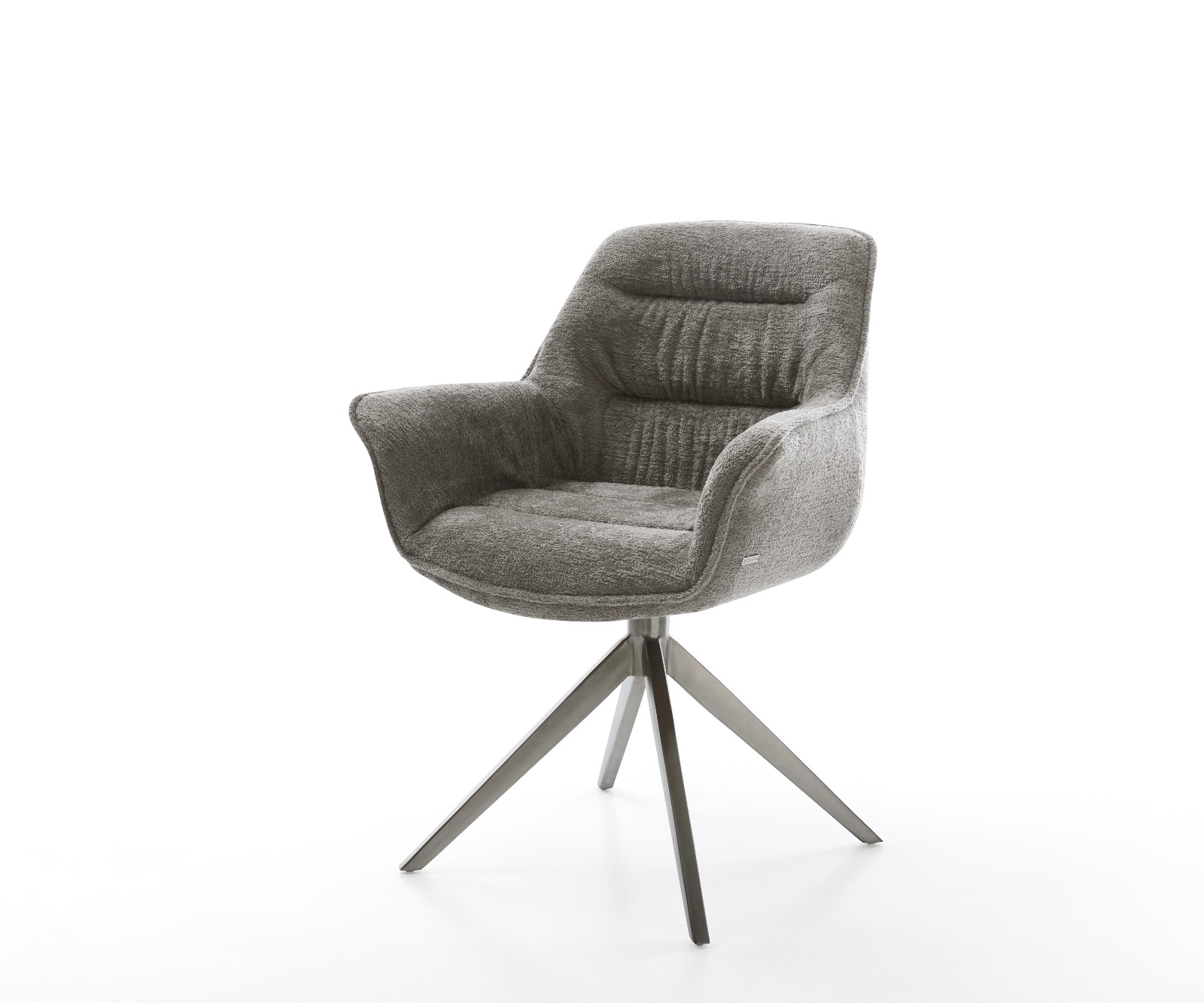 Drehstuhl Kaira-Flex Bouclé Soft Schlamm Kreuzgestell breit Graphit 360° drehbar Wippfunktion