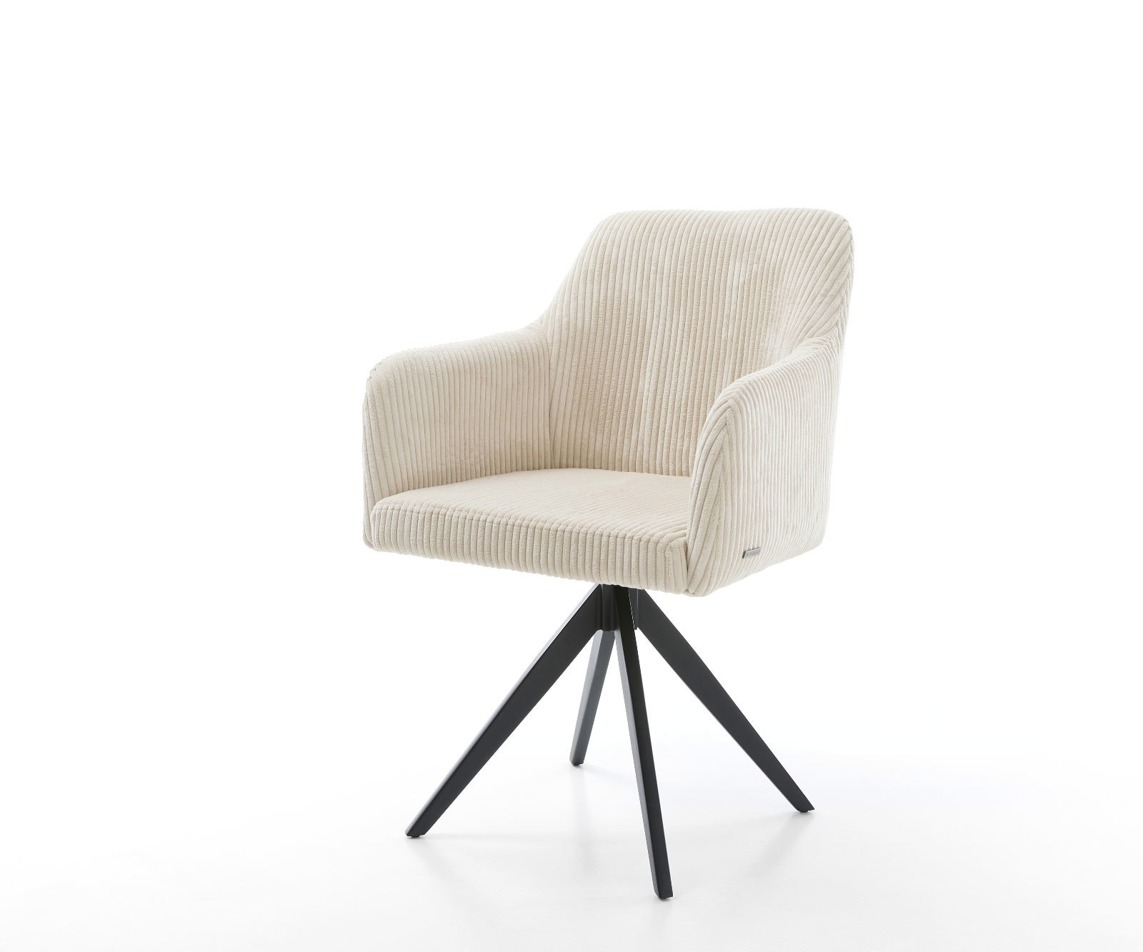 Esszimmerstuhl Greg-Flex Cord Beige Kreuzgestell kantig Schwarz Taschenfederkern Esszimmerstuhl Greg-Flex Cord Beige Kreuzgestell kantig Schwarz Taschenfederkern