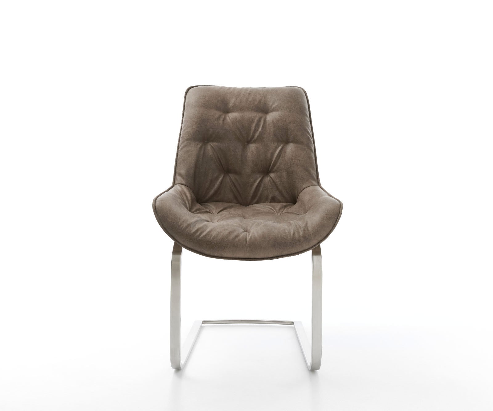 Freischwinger Taimi-Flex Mikrofaser Taupe Vintage Freischwinger flach Edelstahl 2 Freischwinger Taimi-Flex Mikrofaser Taupe Vintage Freischwinger flach Edelstahl 2