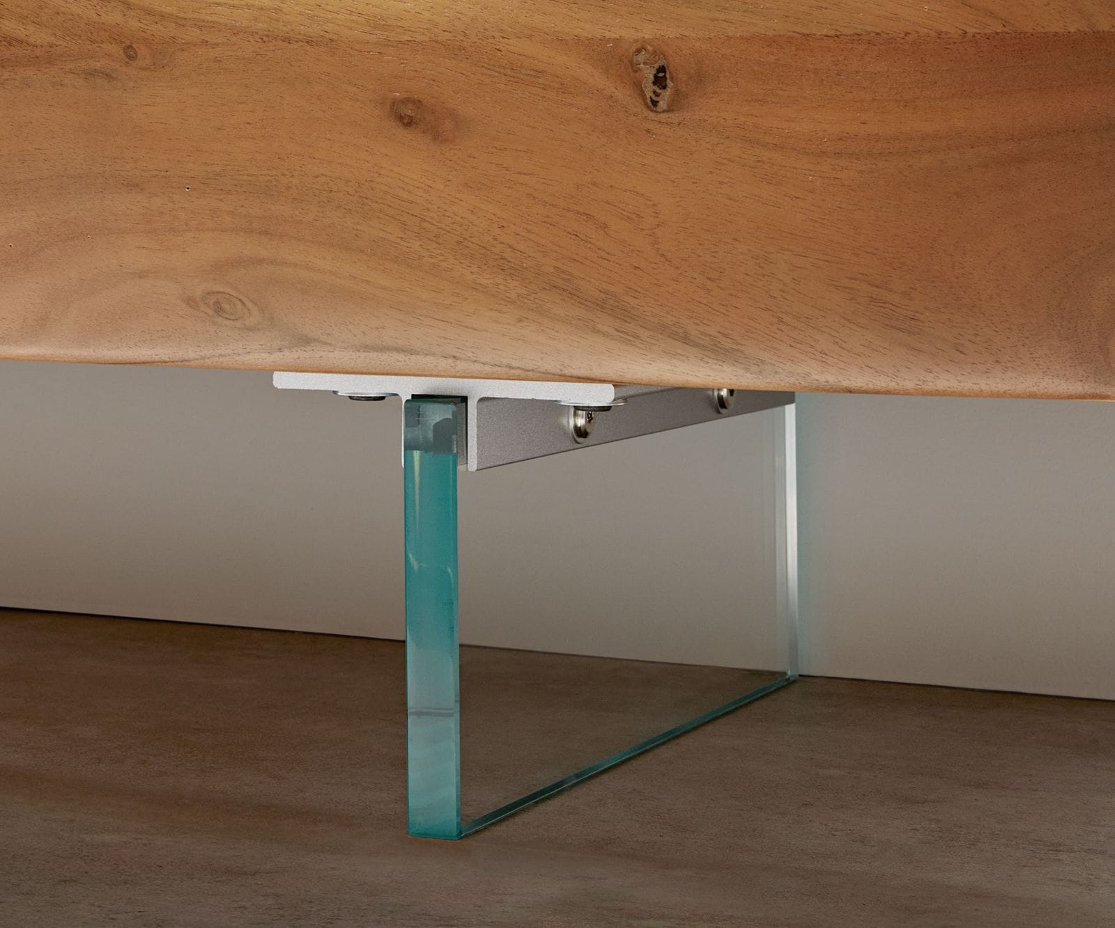 Fuß Schwebeoptik 15 cm Glas für Kastenmöbel der Tiefe 35 cm (2er Set) 2