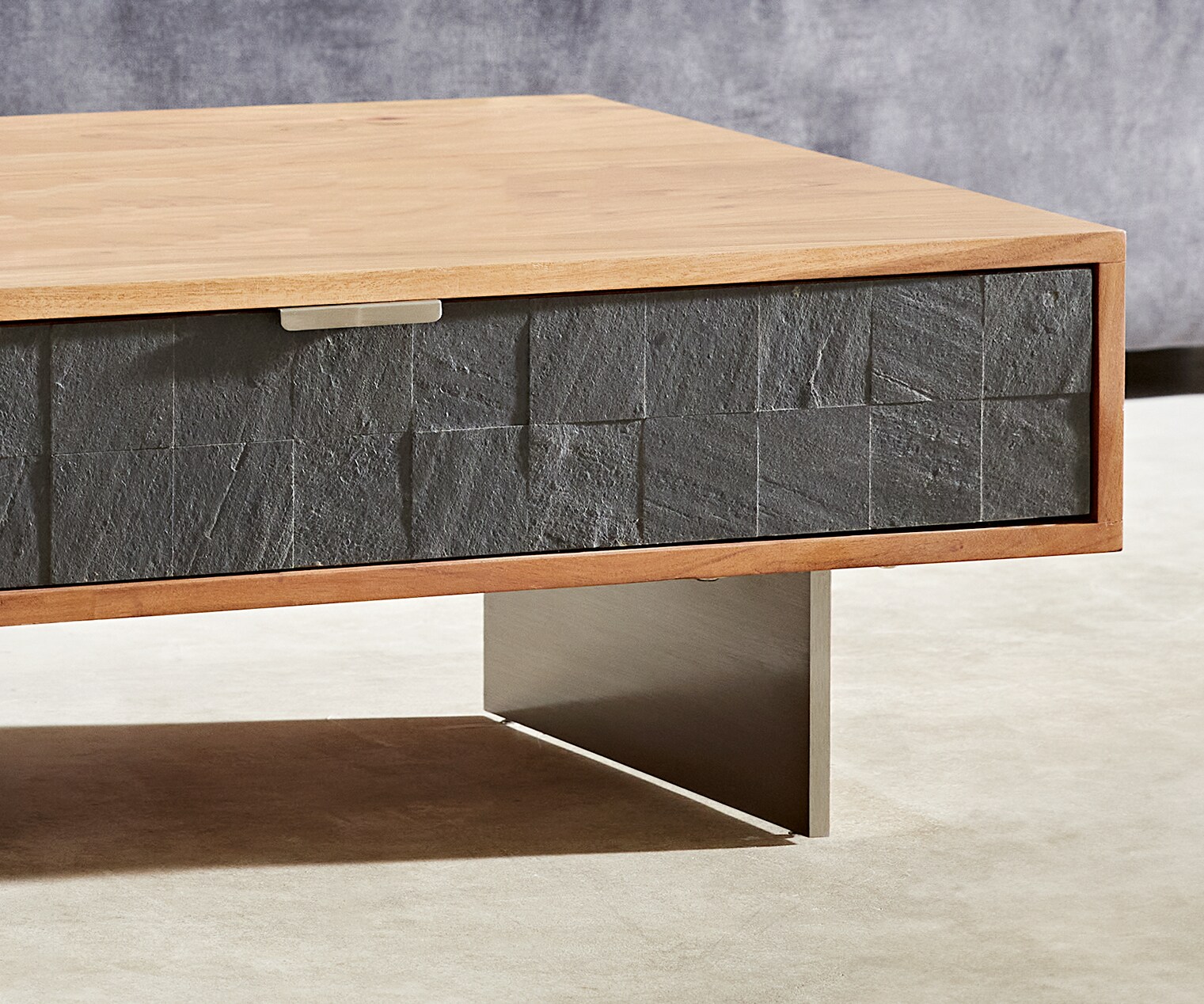 Fuß Schwebeoptik 20 cm Edelstahl gebürstet für Kastenmöbel der Tiefe 60cm (2er Set) 1