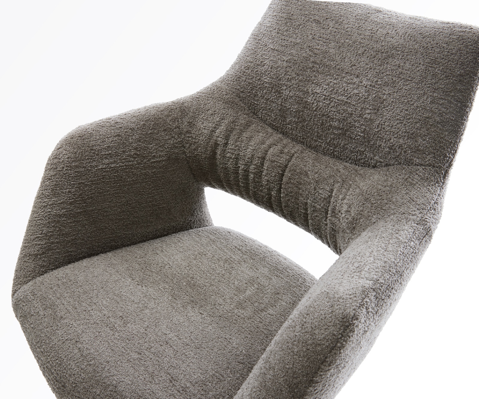 Barstuhl Yago-Flex Bouclé Soft Schlamm Drehfuß höhenverstellbar Metall Weiß Taschenfederkern 4