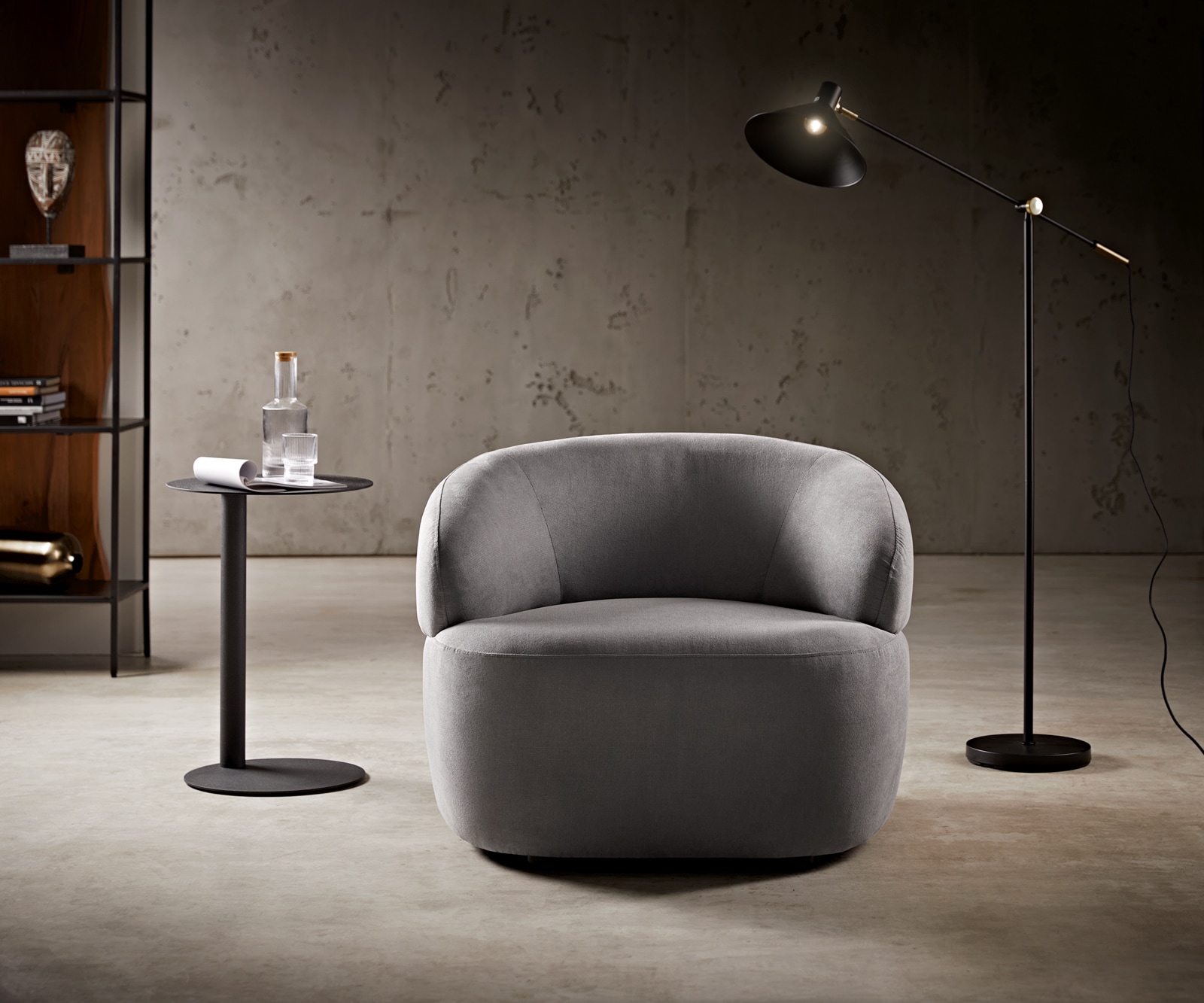 Cocktailsessel Nova Mikrofaser Grau 88x88 cm Loungesessel