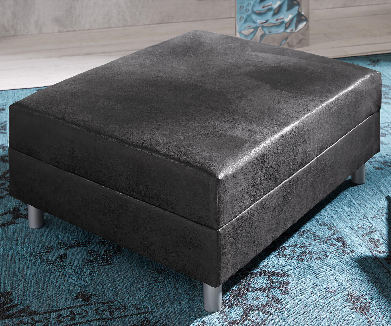 Hocker Clovis Anthrazit Optik B98 x T83 Modul Microvelours 1