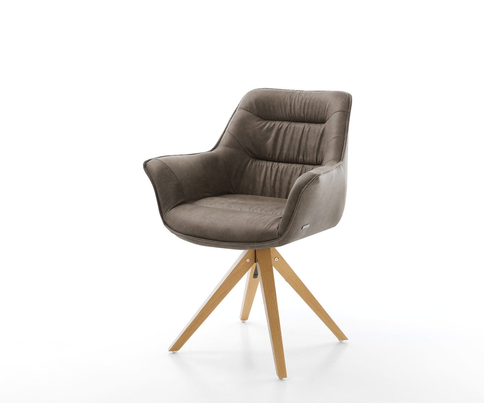 Esszimmerstuhl Kaira-Flex Mikrofaser Taupe Vintage Holzgestell kantig Natur günstig online kaufen