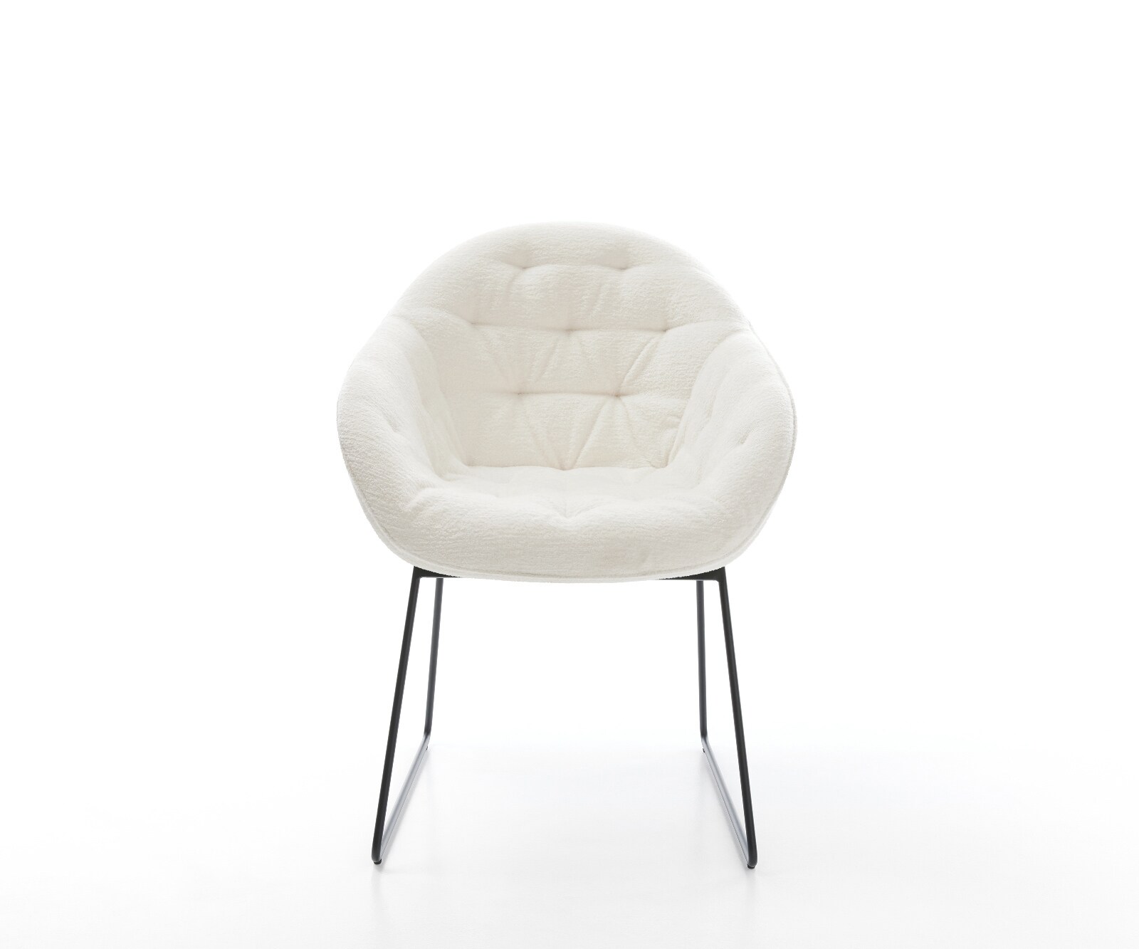 Esszimmerstuhl Gaio-Flex Bouclé Soft Beige Kufengestell Schwarz 2