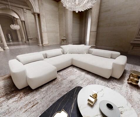 Wohnlandschaft Freestyle Pure 360x290 cm Bouclé Soft Beige